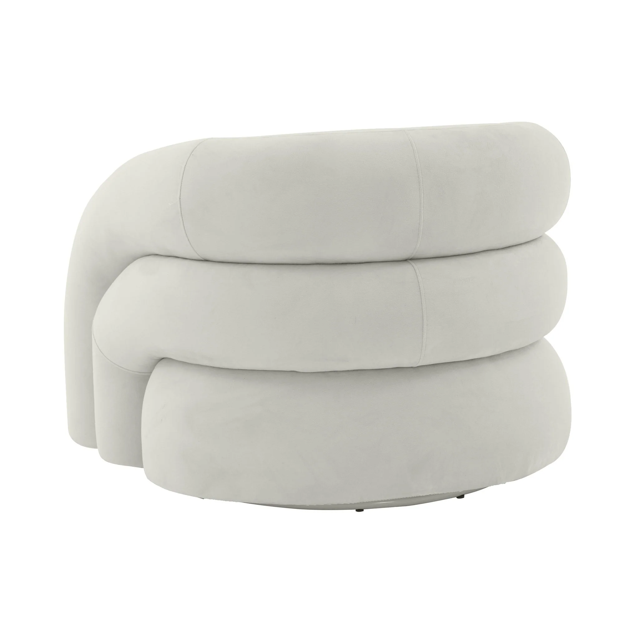 Slipper Light Grey Velvet Swivel Chair - Image 5