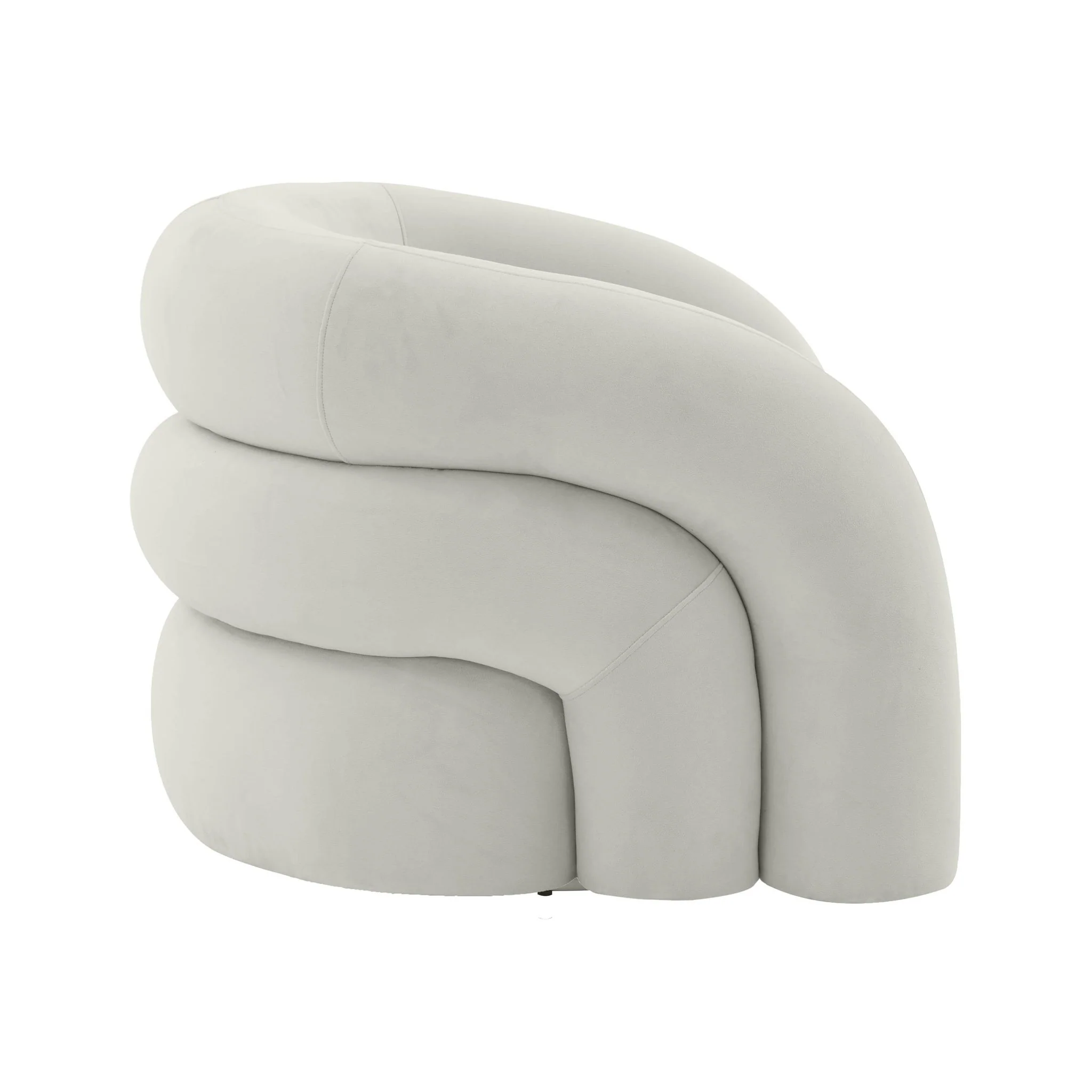 Slipper Light Grey Velvet Swivel Chair - Image 6
