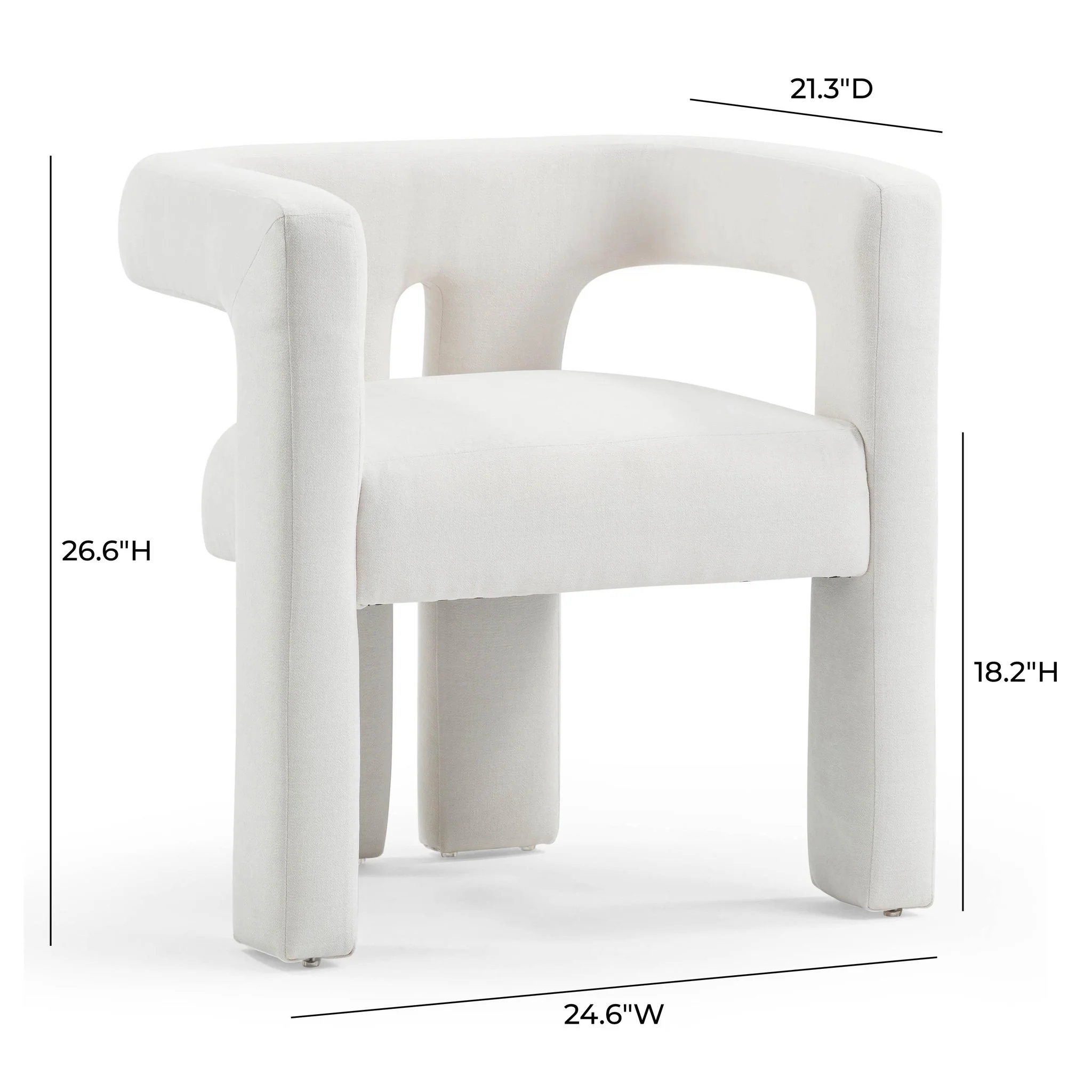 Sloane Bone White Recycled Fabric Chair - Image 7