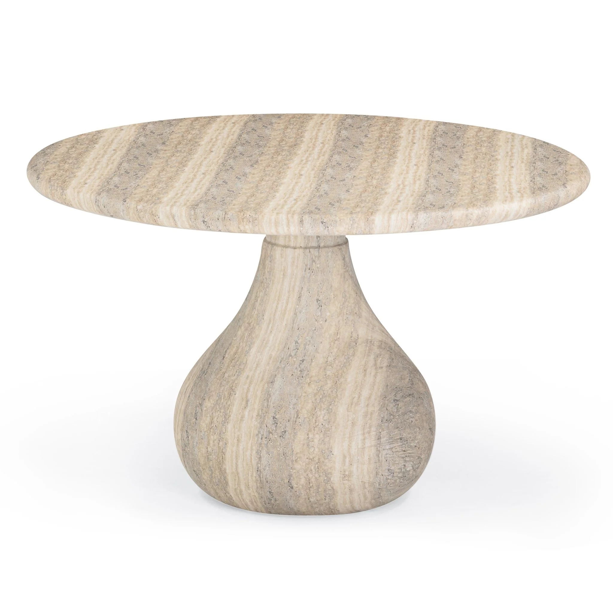 Smooch Faux Travertine Indoor / Outdoor 47" Round Dining Table - Image 4