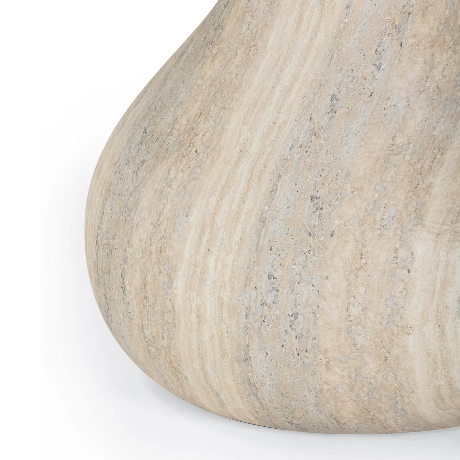 Smooch Faux Travertine Indoor / Outdoor 47" Round Dining Table - Image 6