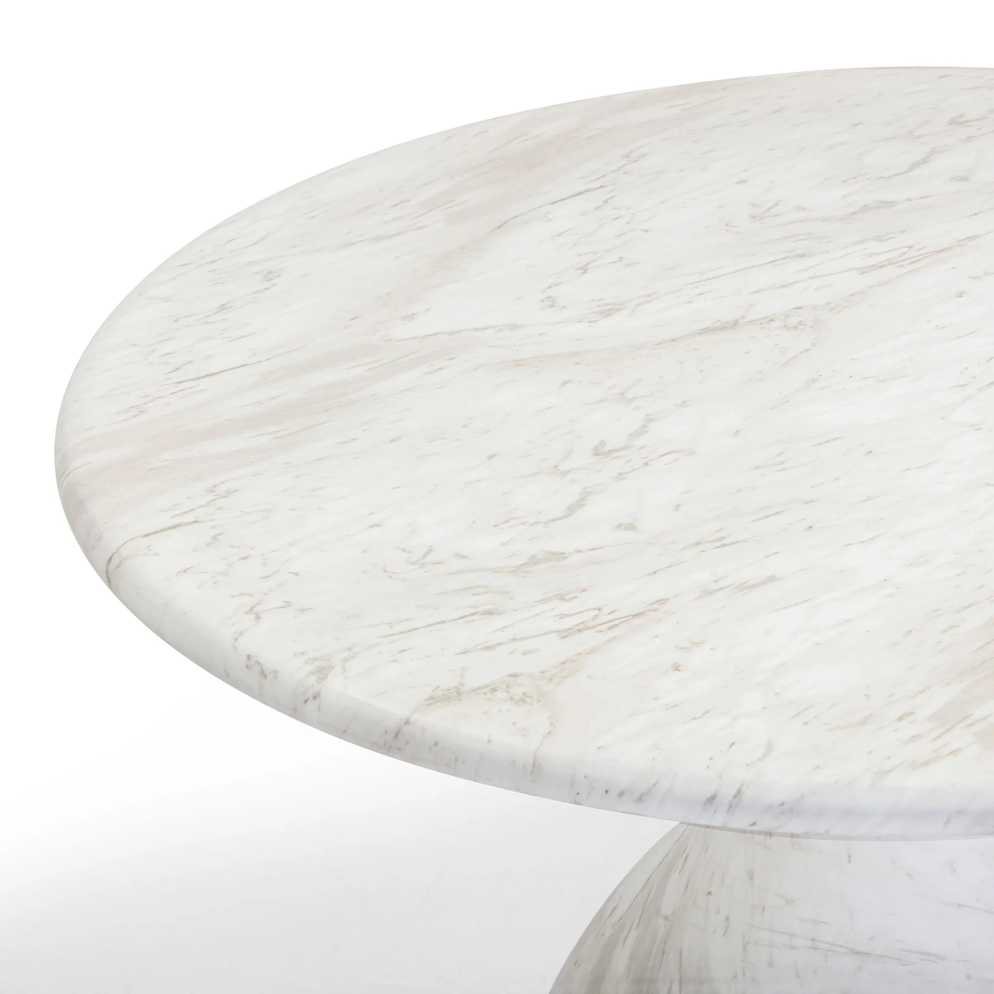Smooch White Faux Marble Print Indoor / Outdoor 47" Round Dining Table - Image 5