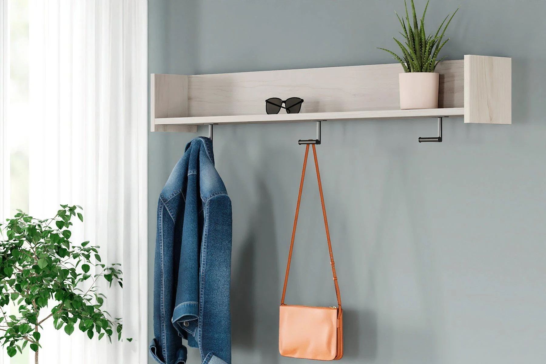 Socalle Wall Mounted Coat Rack with Shelf - Image 2