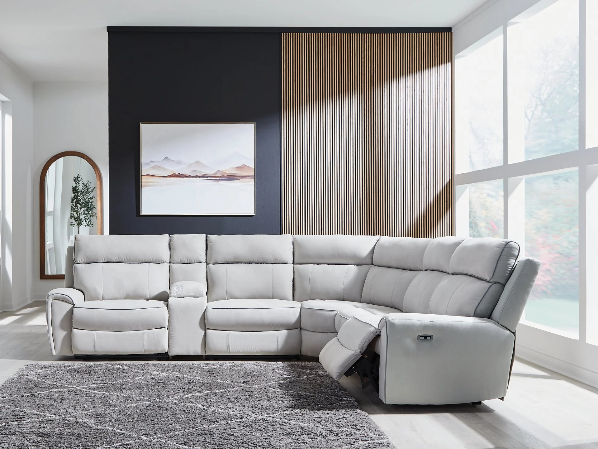 Social Pointe Reclining Sectional with Storage Console - Image 2