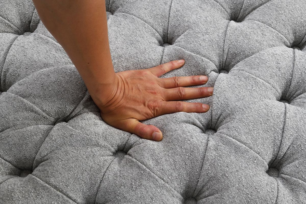 Sofi Swivel Chair, Button Tufted, Light Gray - Image 5