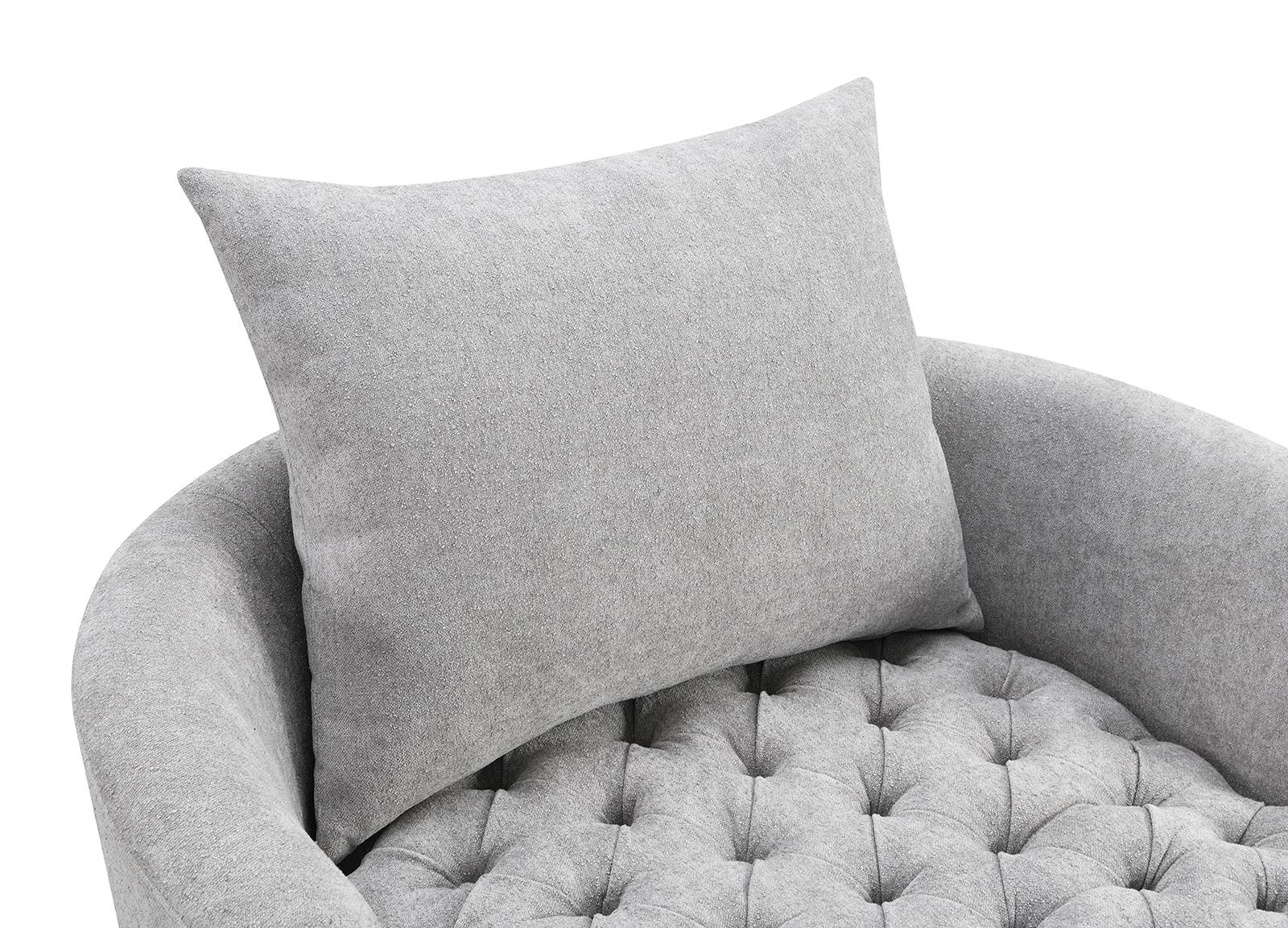 Sofi Swivel Chair, Button Tufted, Light Gray - Image 8