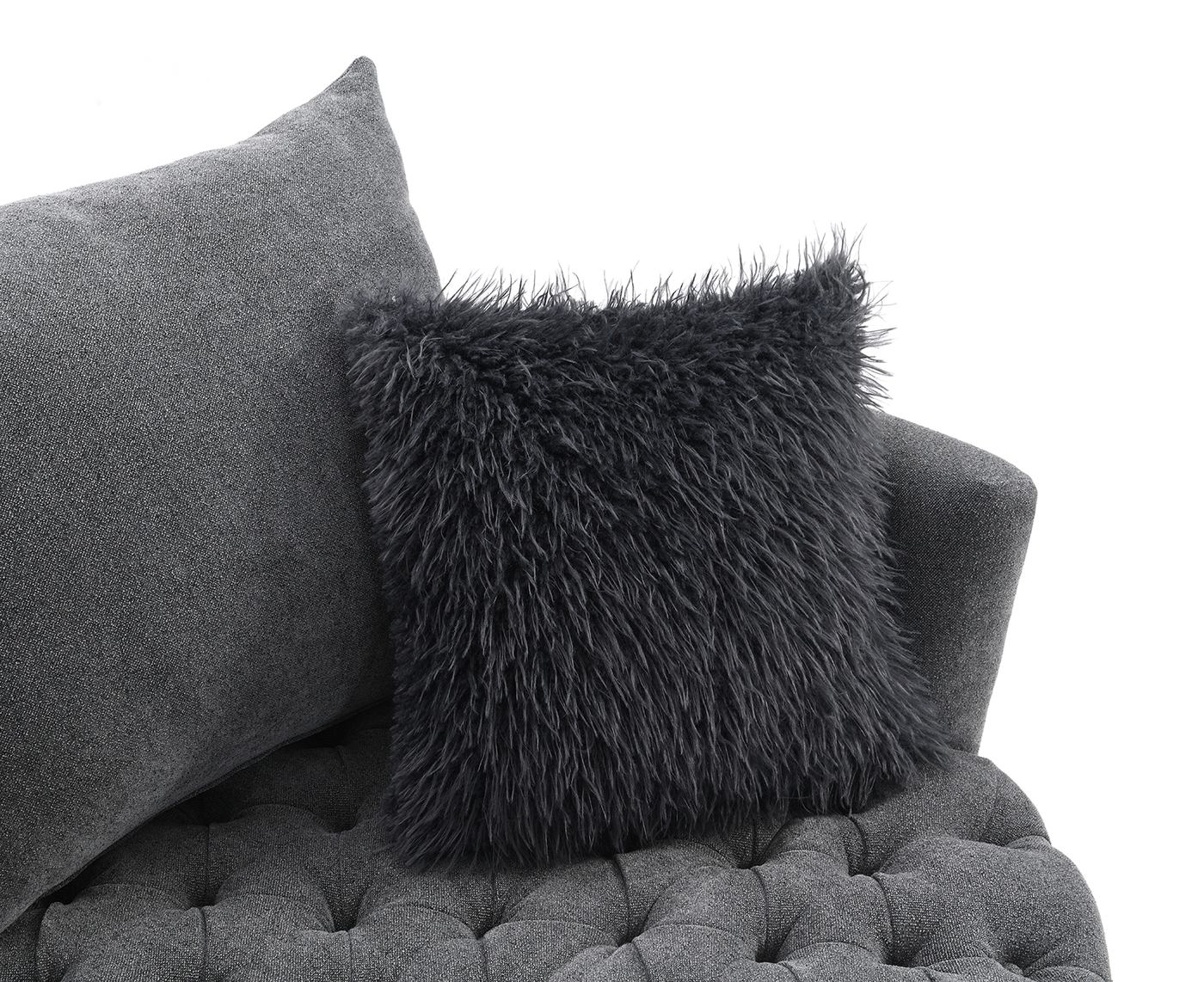 Sofi Swivel Chair, Button Tufted, Light Gray - Image 6