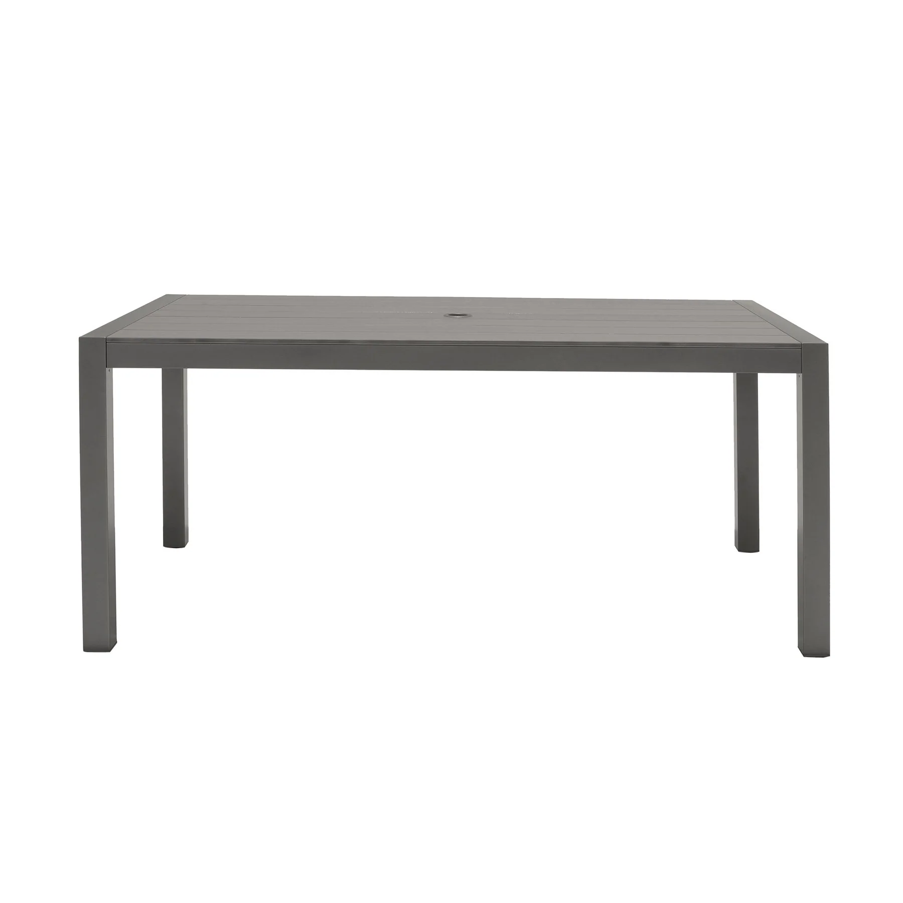 Solana 5 piece Outdoor Aluminum Dining Set in Cosmos Gray Finish with Wood Top - Image 5