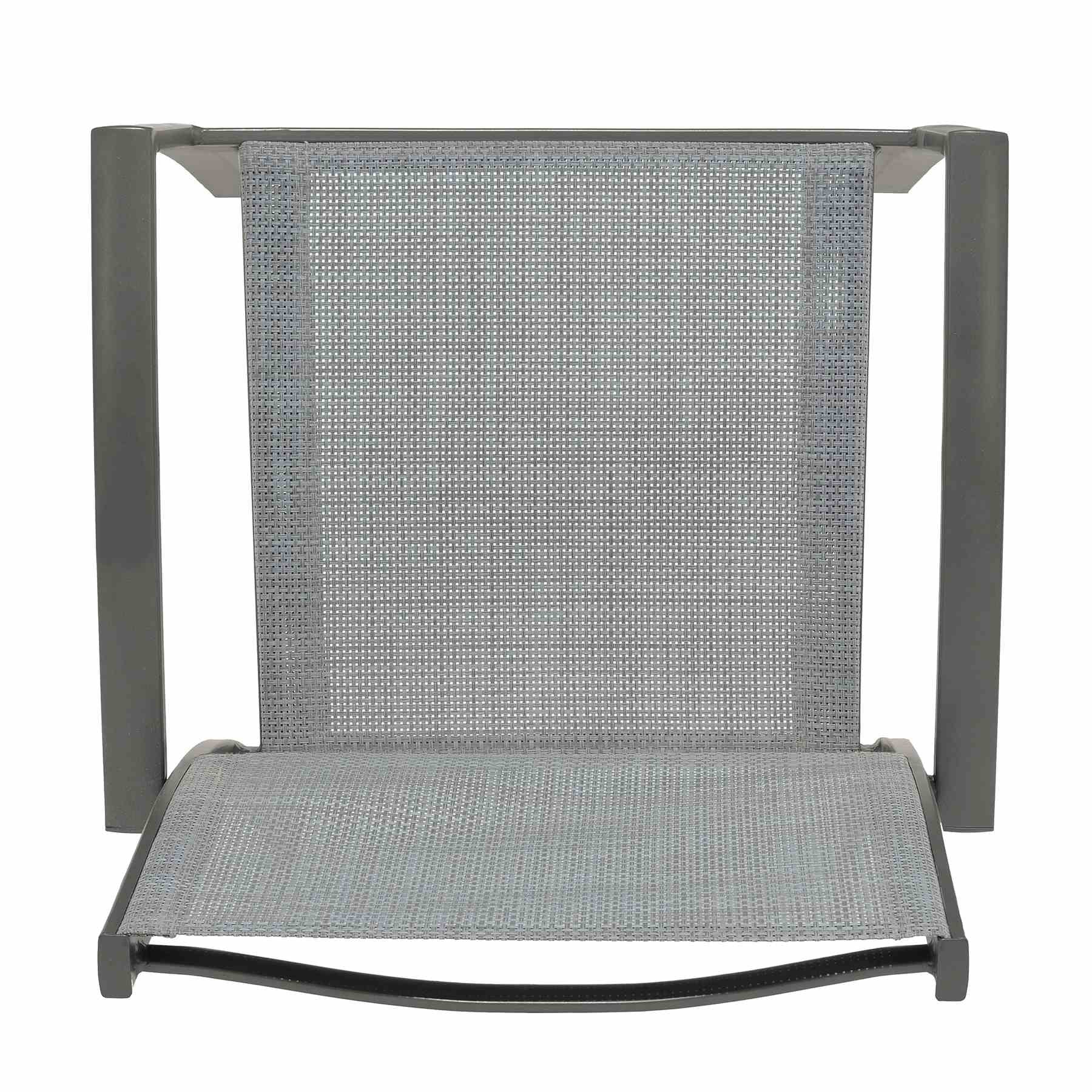 Solana Outdoor Aluminum Arm Dining Chairs in Cosmos Gray Finish - Set of 2 - Image 5