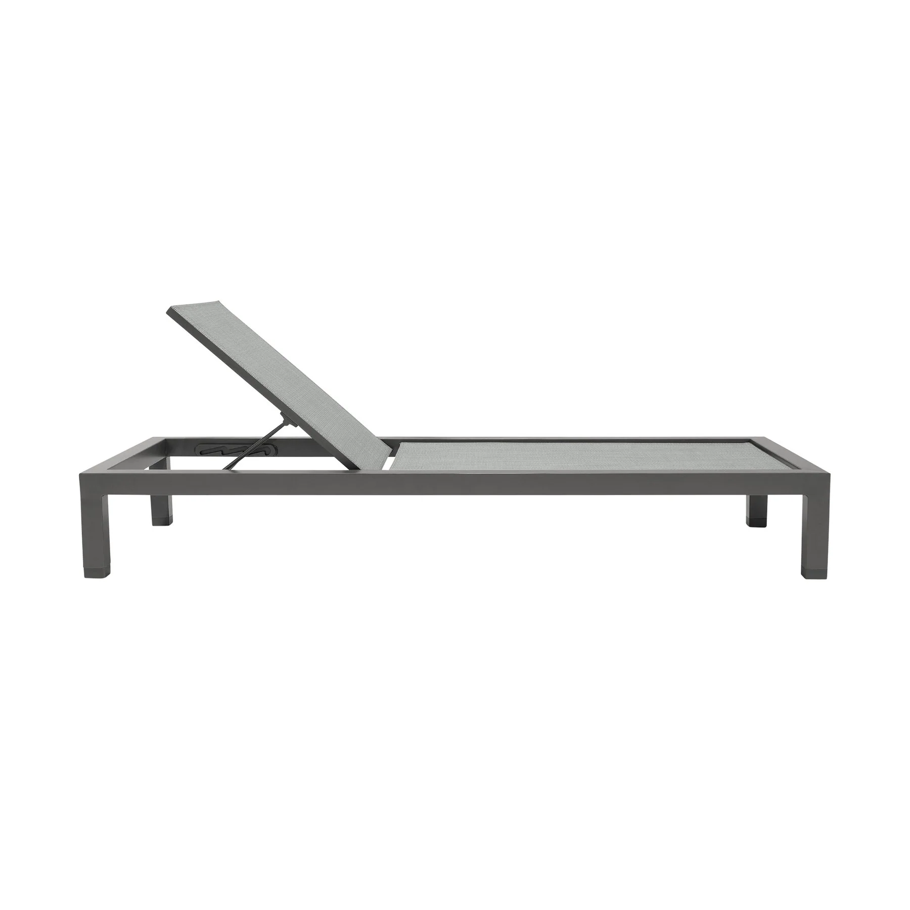 Solana Outdoor Dark Gray Aluminum Stacking Chaise Lounge Chair - Image 2