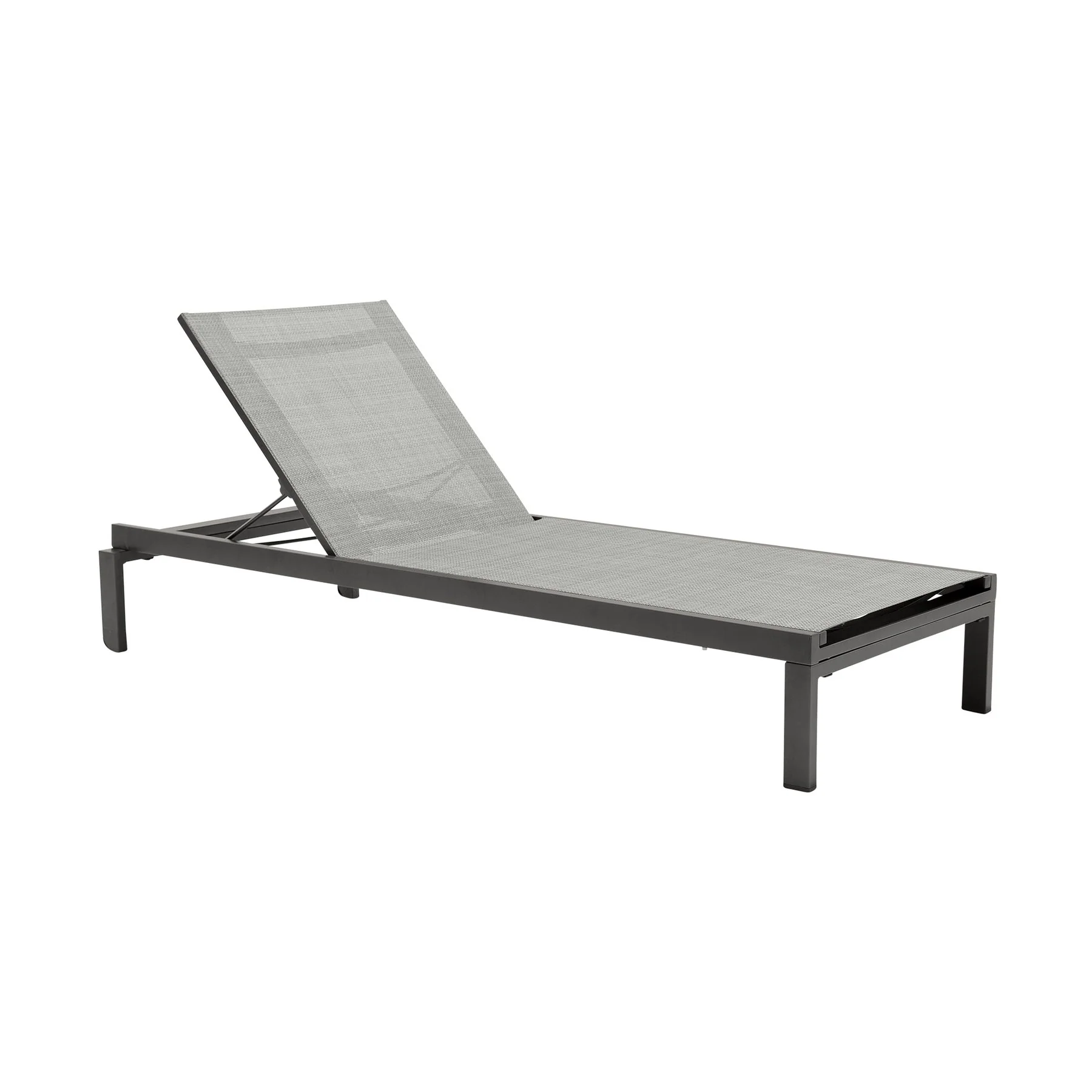 Solana Outdoor Dark Gray Aluminum Stacking Chaise Lounge Chair Set of 2 - Image 2