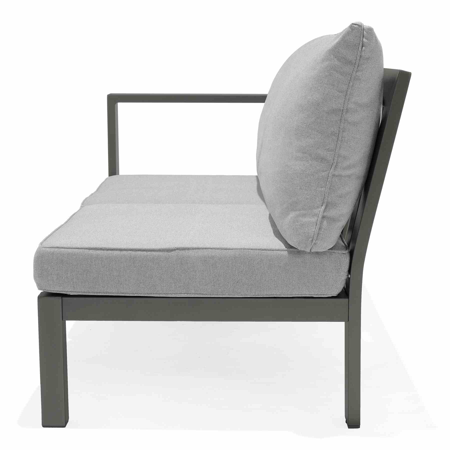 Solana Outdoor Sectional in Cosmos Finish with Gray Cushions - Image 4