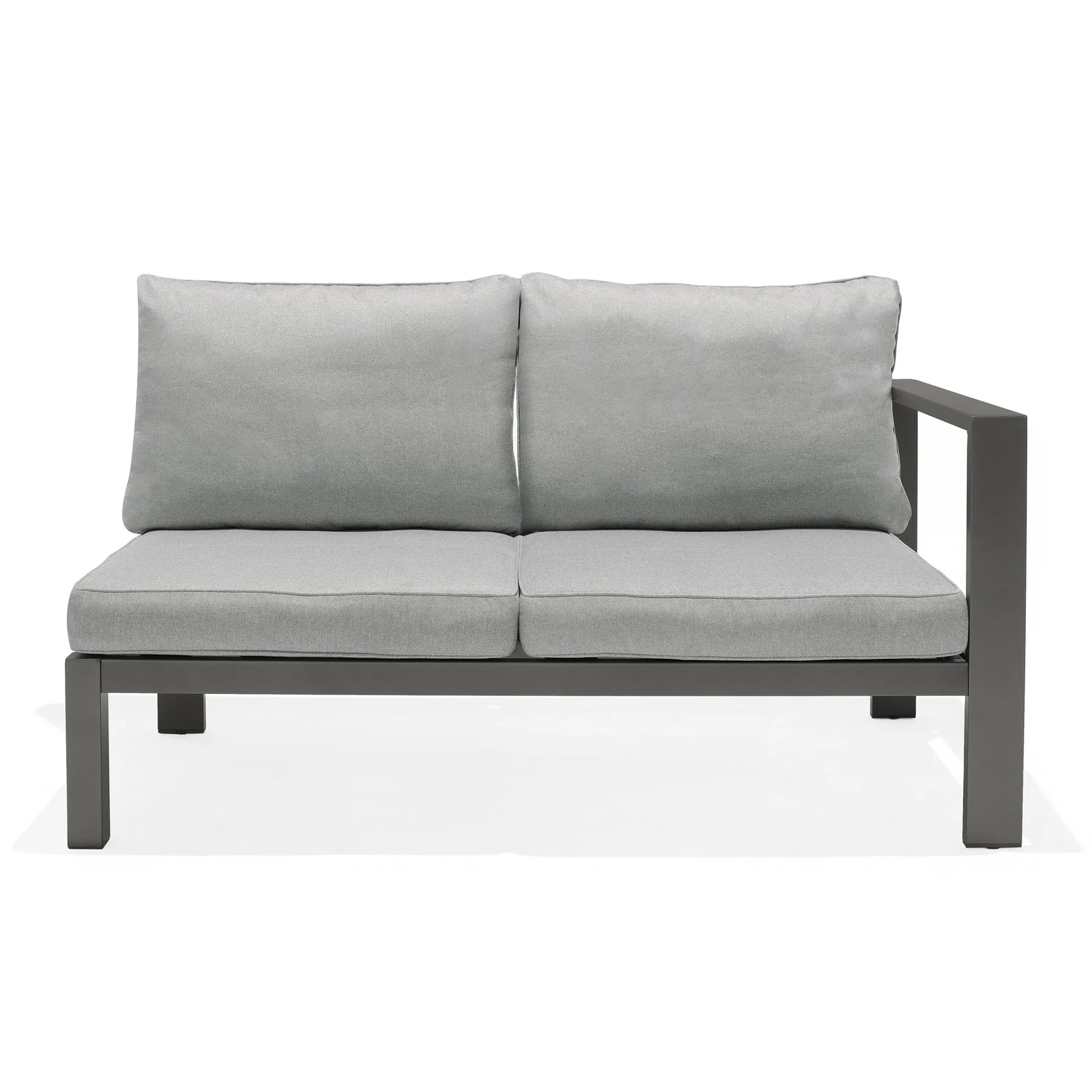 Solana Outdoor Sectional Set in Cosmos Finish with Gray Cushions and Coffee Table - Image 5