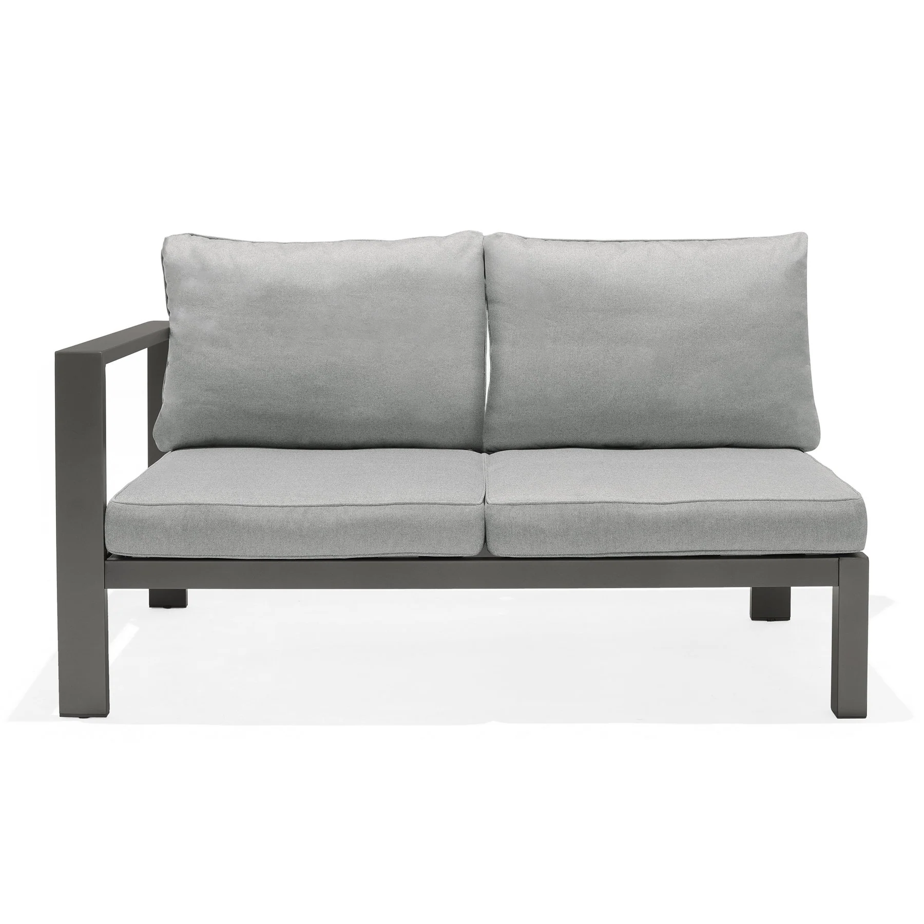 Solana Outdoor Sectional Set in Cosmos Finish with Gray Cushions and Coffee Table - Image 6