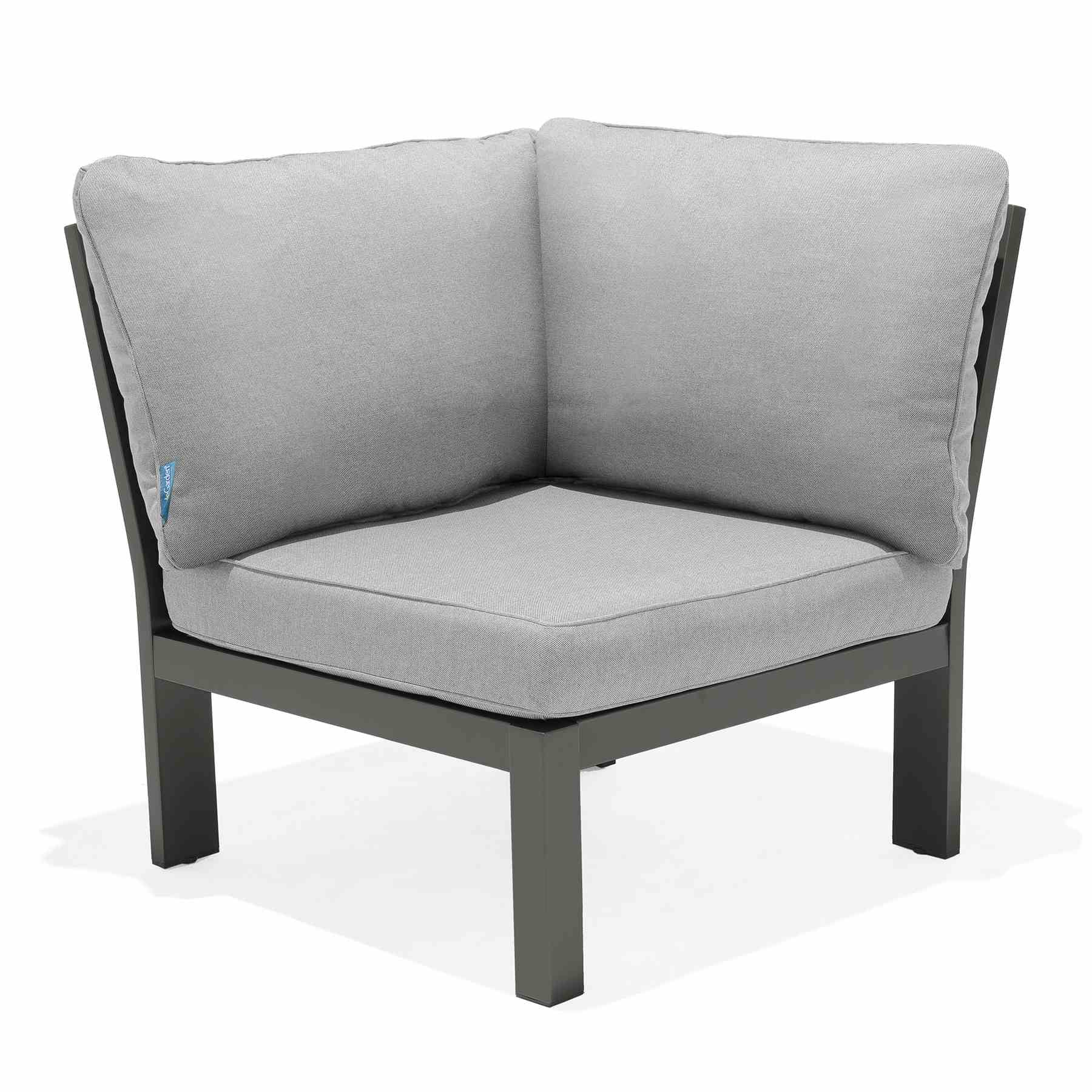 Solana Outdoor Sectional Set in Cosmos Finish with Gray Cushions and Coffee Table - Image 7