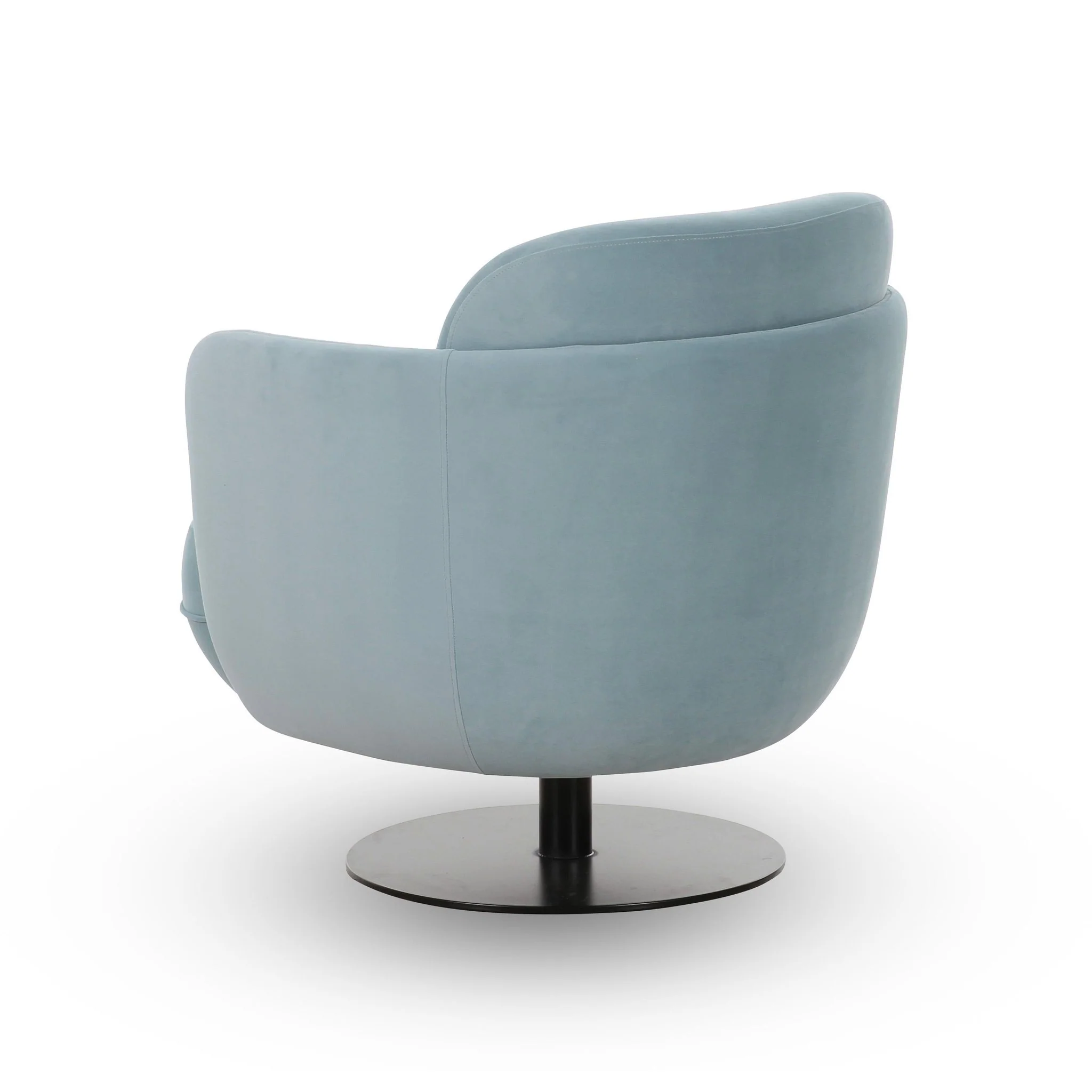 Solange Blue Shadow Velvet Swivel Chair - Image 4