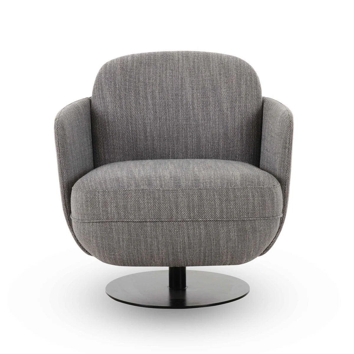 Solange Grey Textured Weave Swivel Chair - Image 3