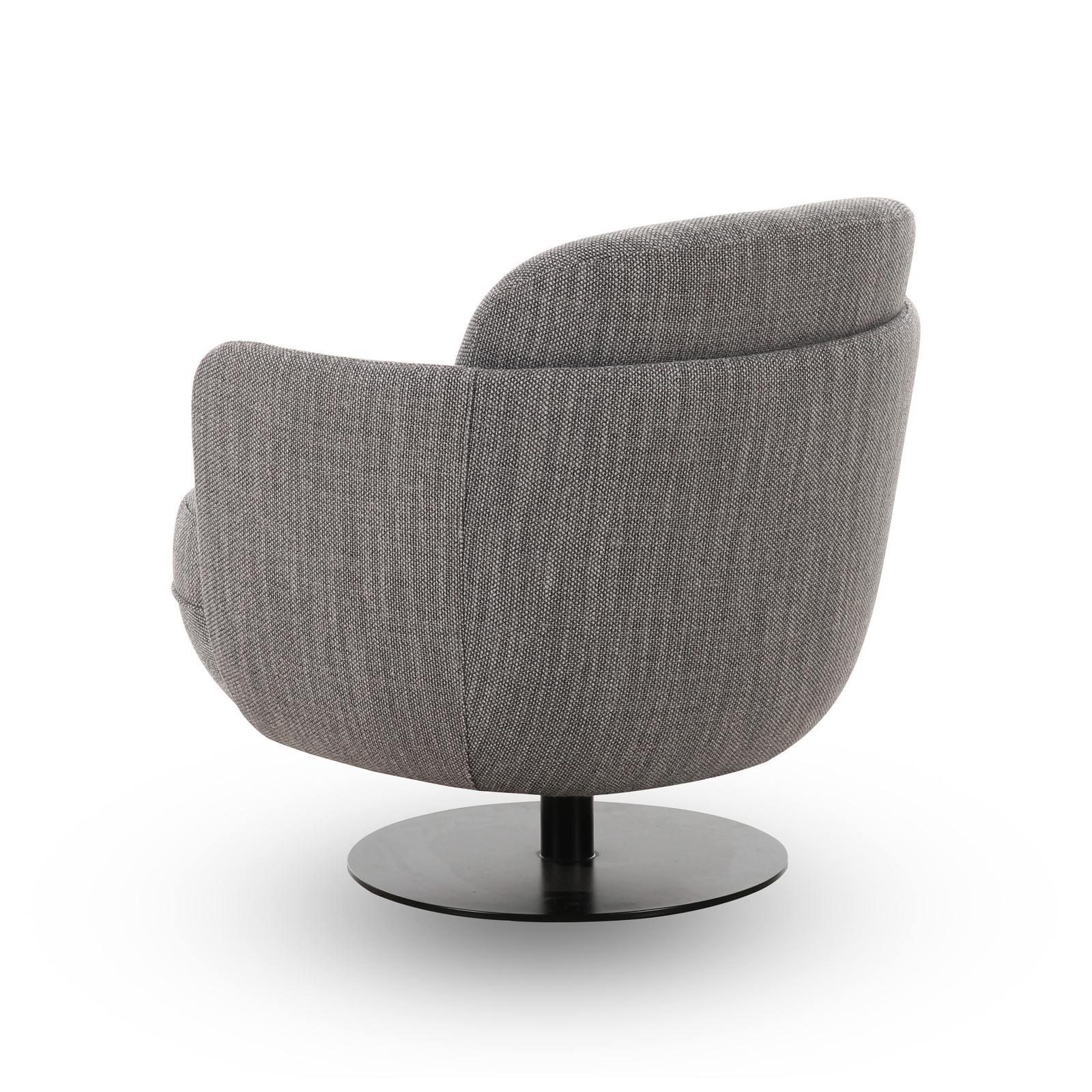 Solange Grey Textured Weave Swivel Chair - Image 4