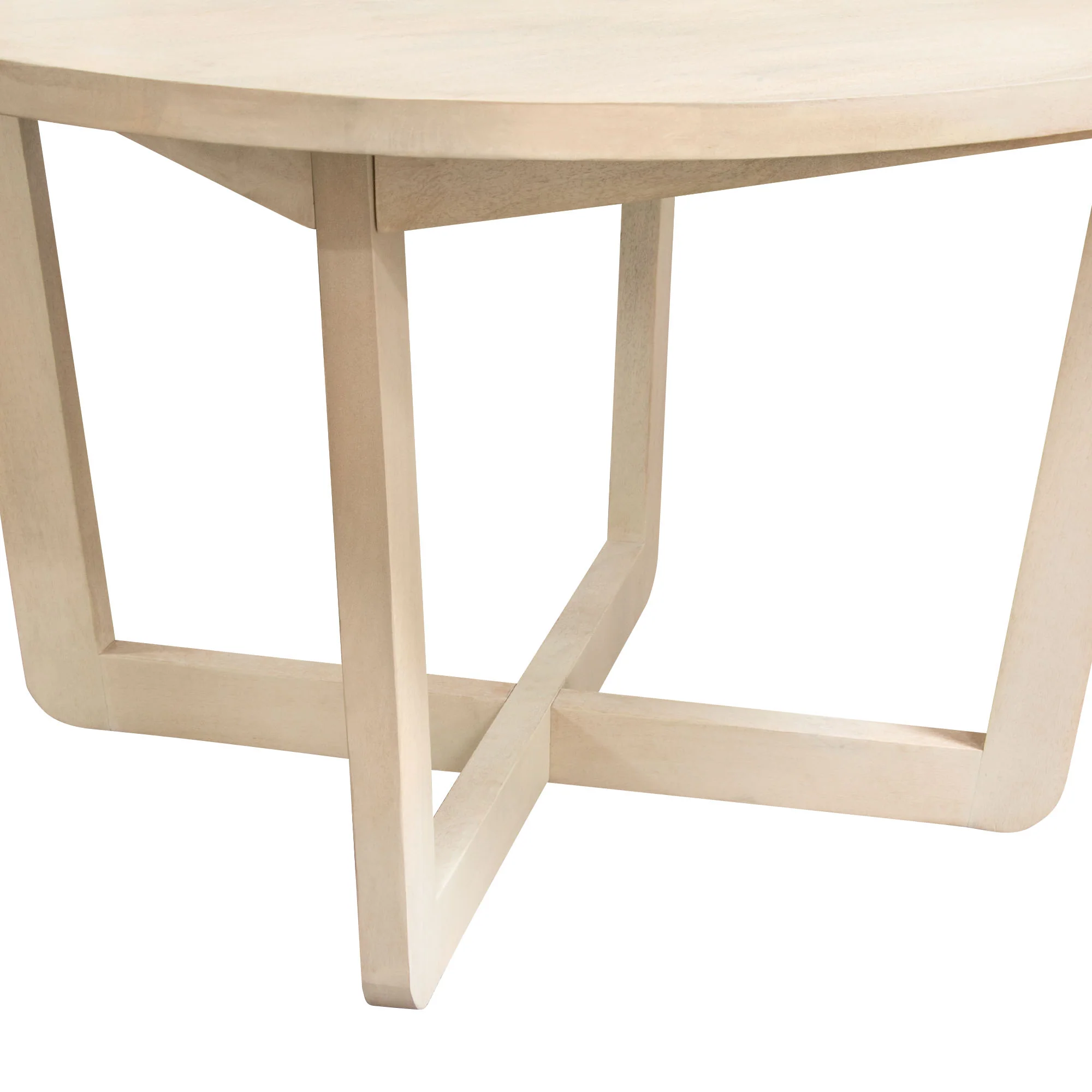 Solano 51" Round Solid Mango Wood Dining Table in Light Natural Grey Wash Finish by Diamond Sofa - Image 4