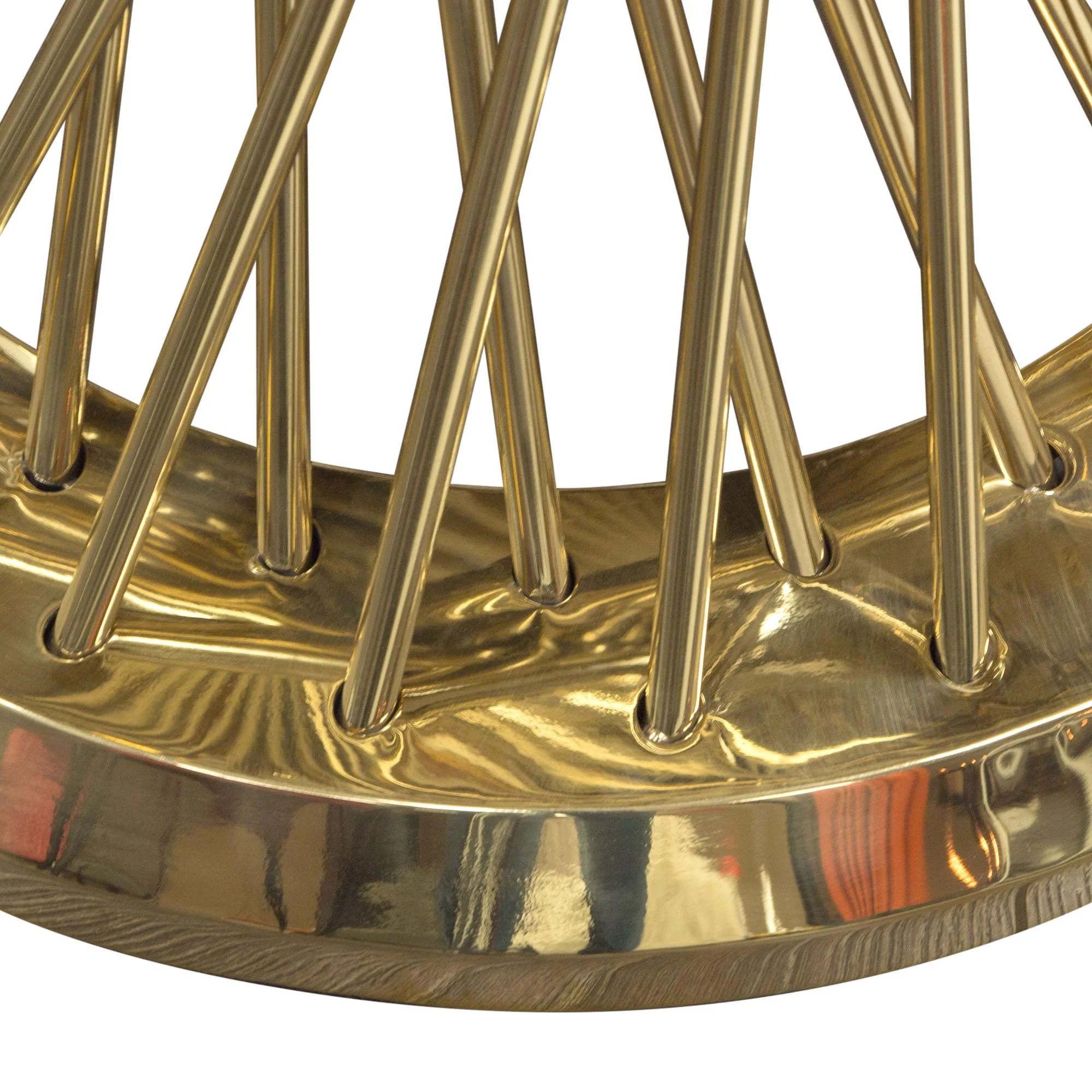 Solstice 18" Round End Table with Genuine Marble Top and Polished Gold Spiral Spoked Base by Diamond Sofa - Image 5