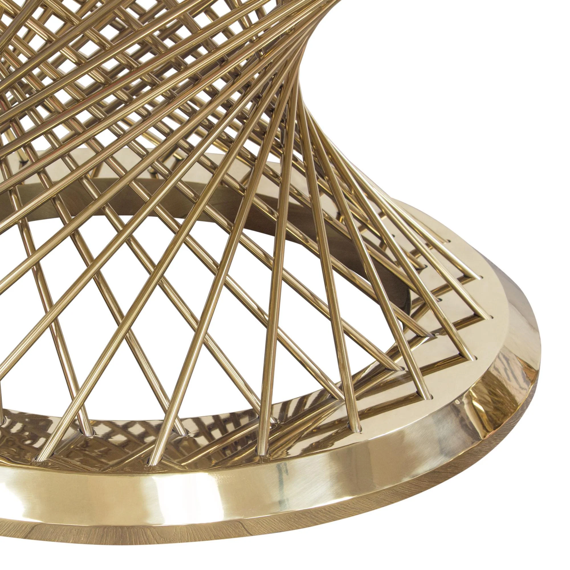 Solstice 35" Round Cocktail Table with Genuine Marble Top and Polished Gold Spiral Spoked Base by Diamond Sofa - Image 6