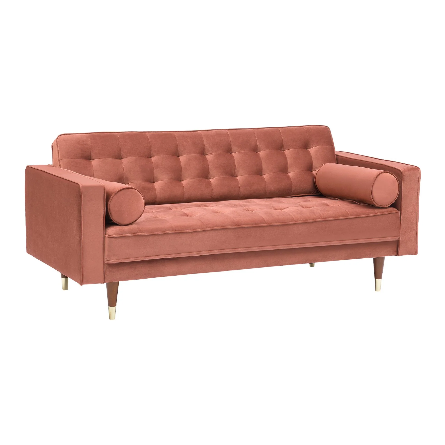 Somerset Blush Velvet Mid Century Modern Loveseat - Image 2