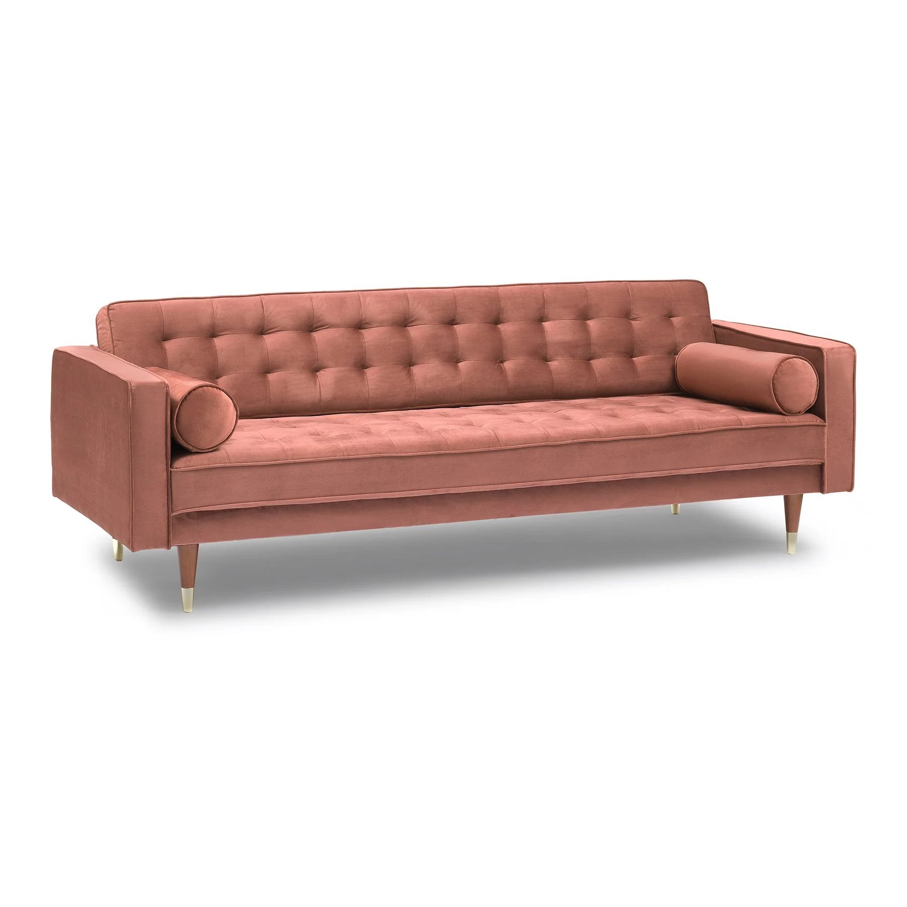 Somerset Blush Velvet Mid Century Modern Sofa - Image 2
