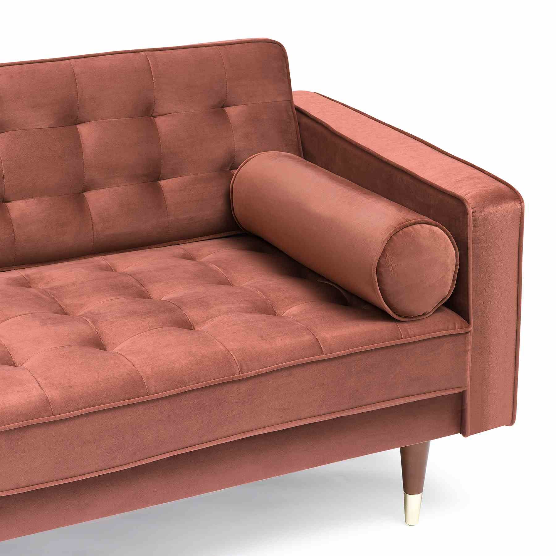Somerset Blush Velvet Mid Century Modern Sofa - Image 4