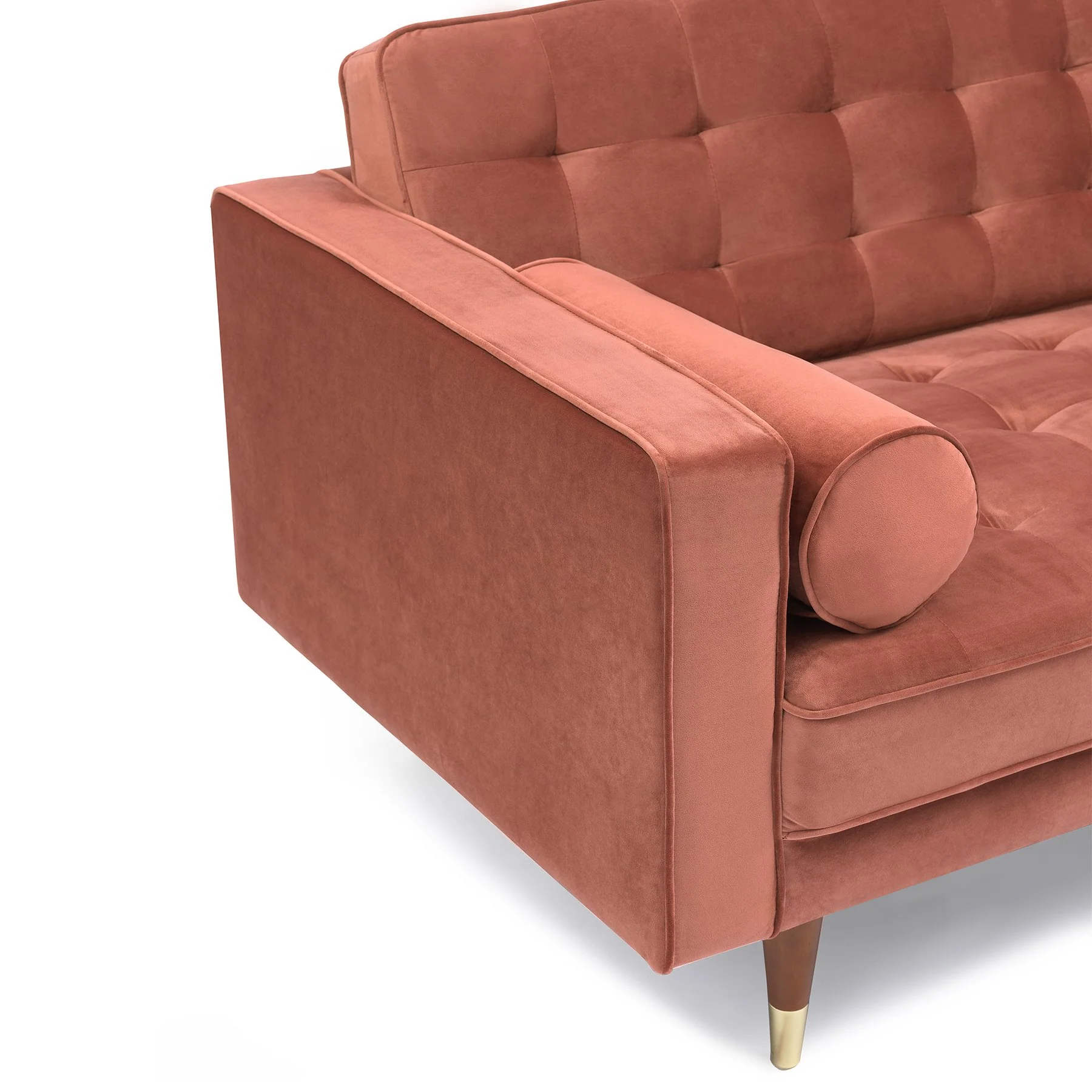 Somerset Blush Velvet Mid Century Modern Sofa Seating Set - Image 6