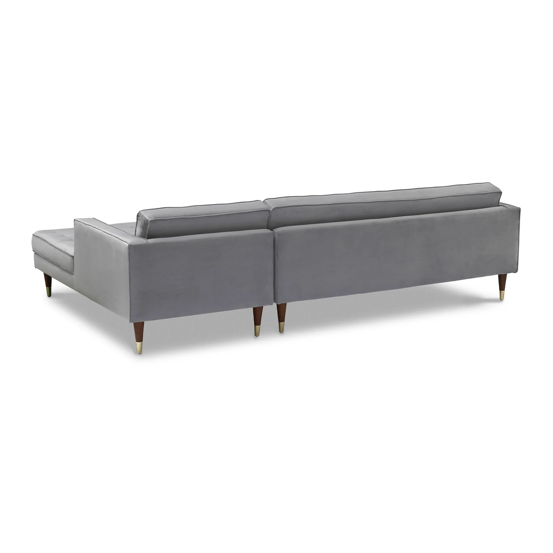 Somerset Gray Velvet Mid Century Modern Right Sectional Sofa - Image 3
