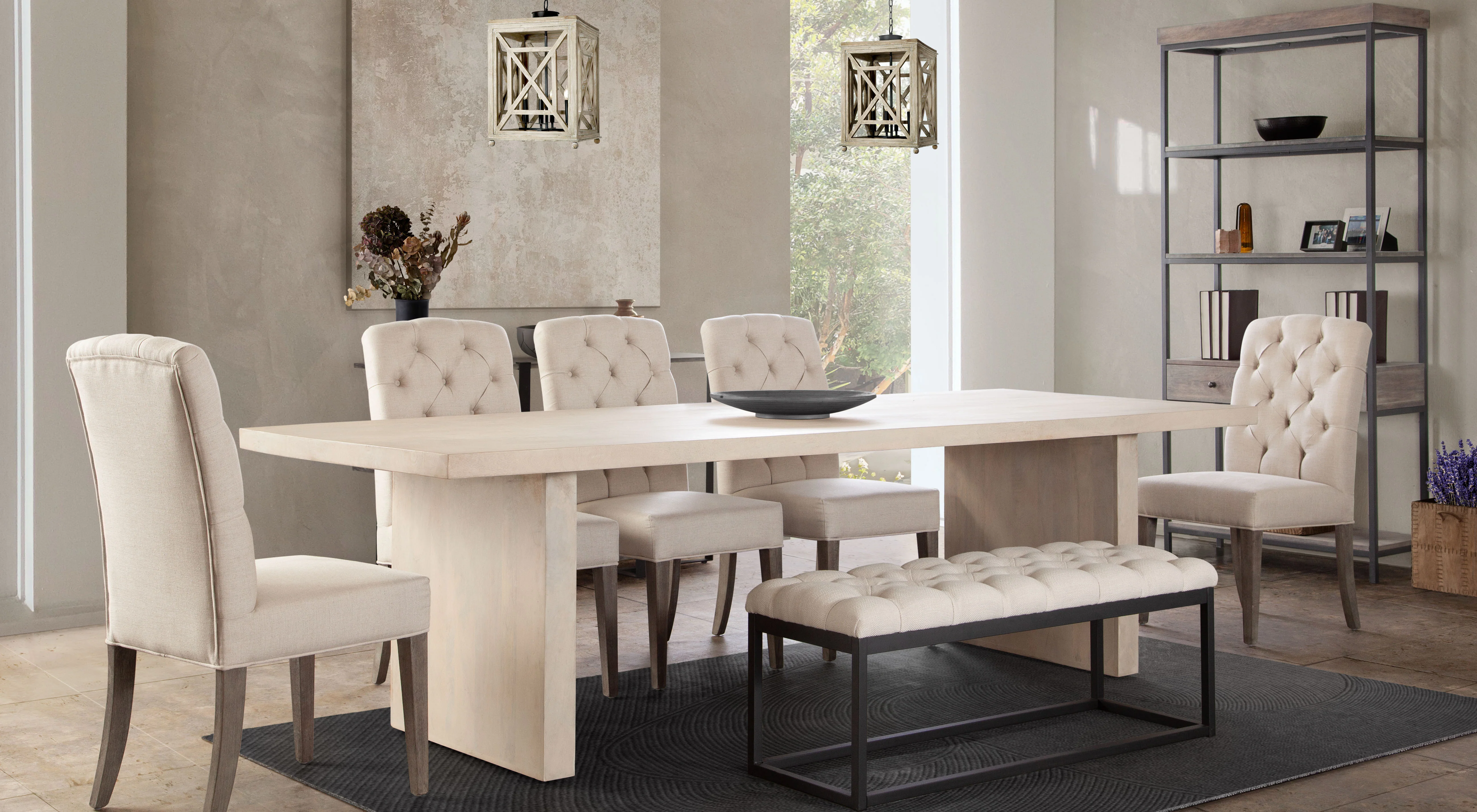 Sonoma 110" Solid Mango Wood Dining Table in Light Natural Grey Wash Finish by Diamond Sofa - Image 8