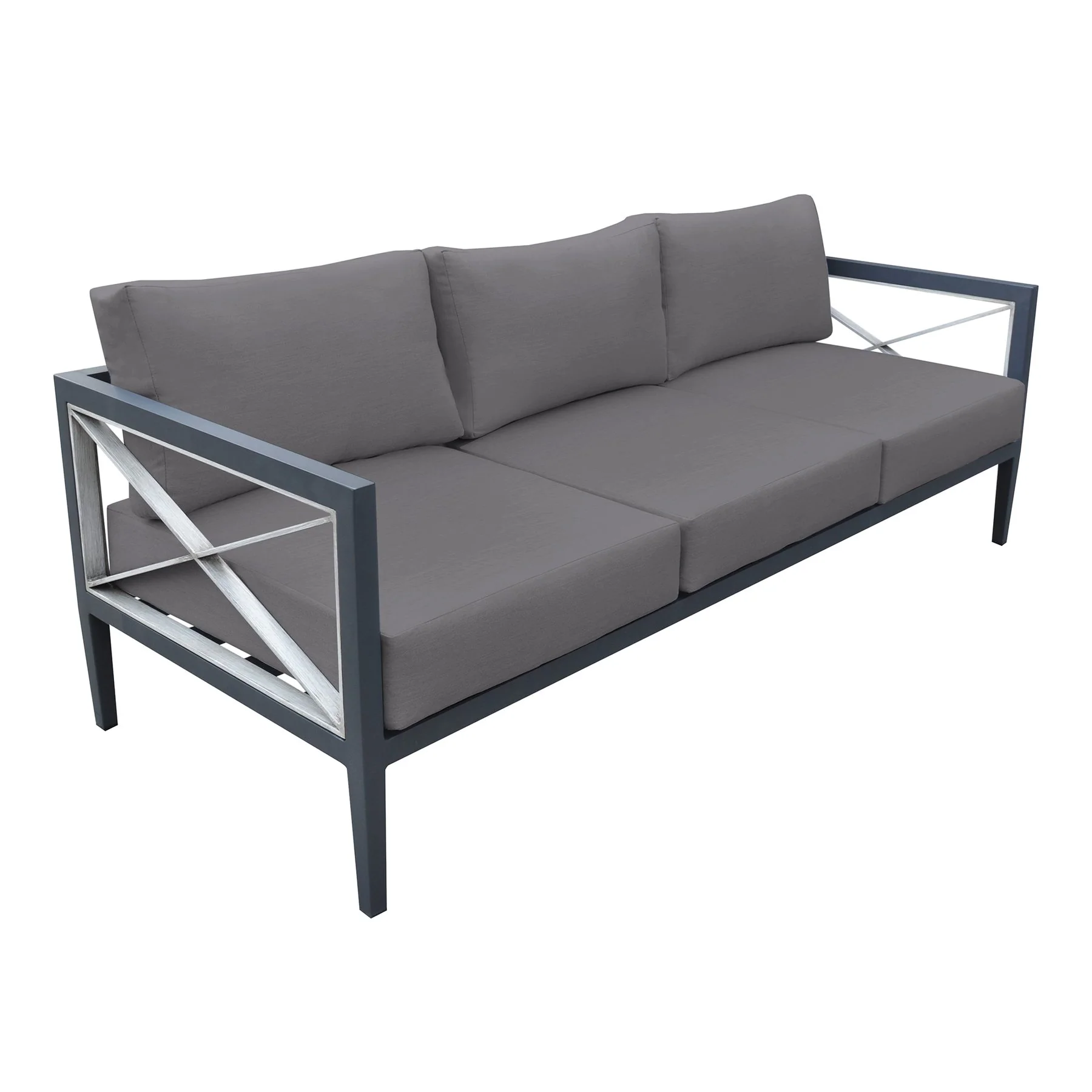 Sonoma Outdoor 4 piece Set in Dark Gray Finish and Charcoal Cushions - Image 2