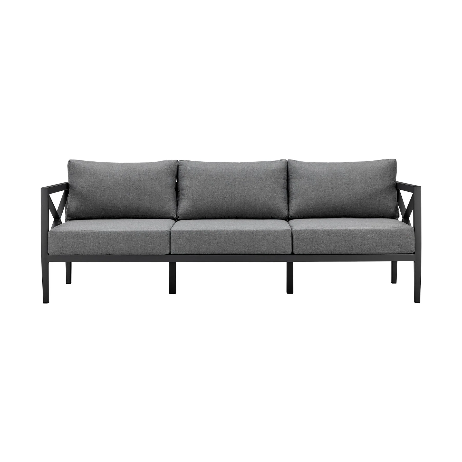 Sonoma Outdoor 4 piece Set in Dark Gray Finish and Dark Gray Cushions - Image 2