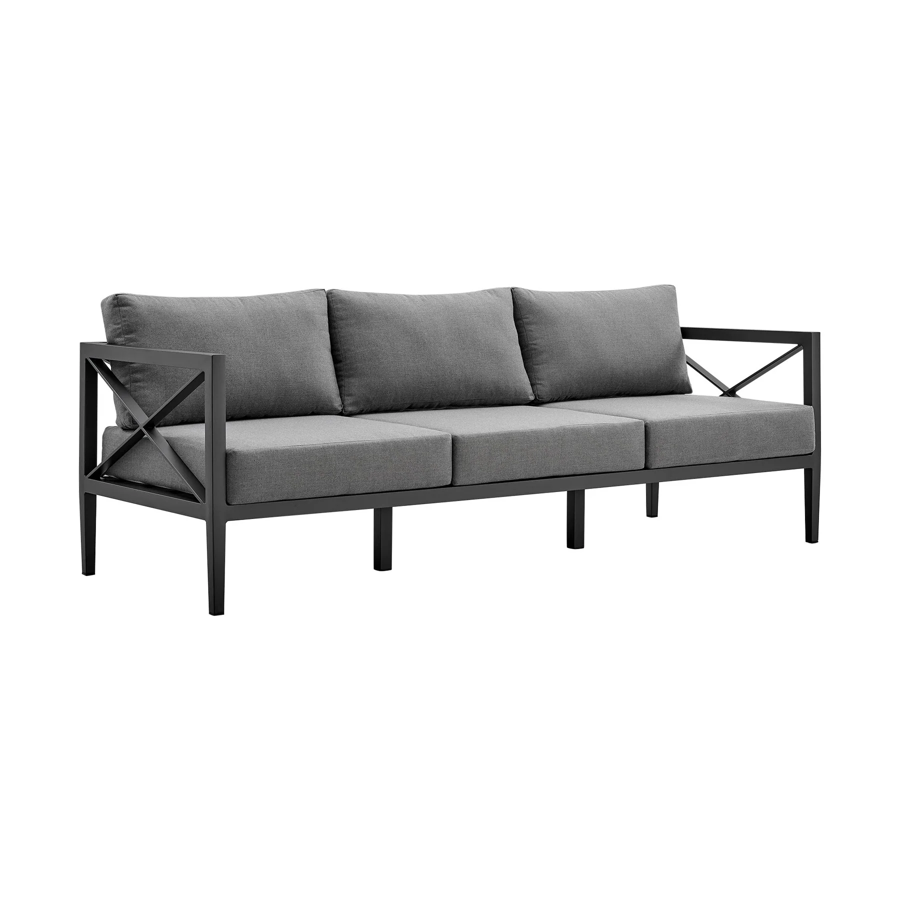 Sonoma Outdoor 4 piece Set in Dark Gray Finish and Dark Gray Cushions - Image 3