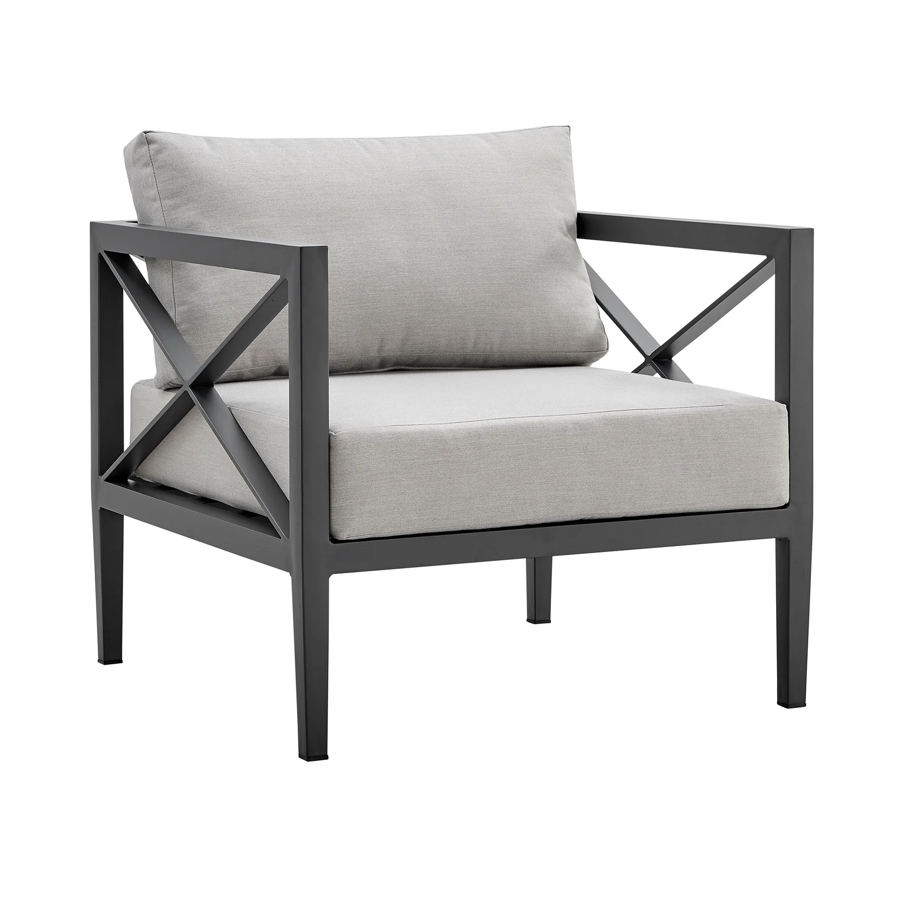Sonoma Outdoor 4 piece Set in Dark Gray Finish and Light Gray Cushions - Image 5