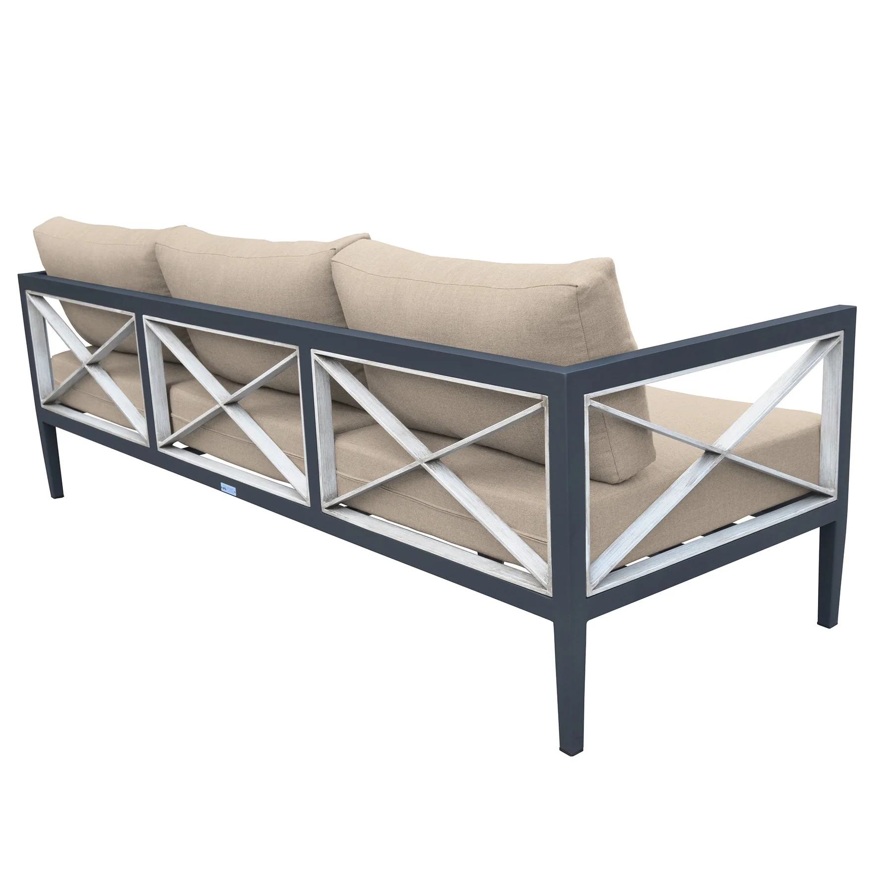 Sonoma Outdoor 4 piece Set in Dark Gray Finish and Taupe Cushions - Image 3