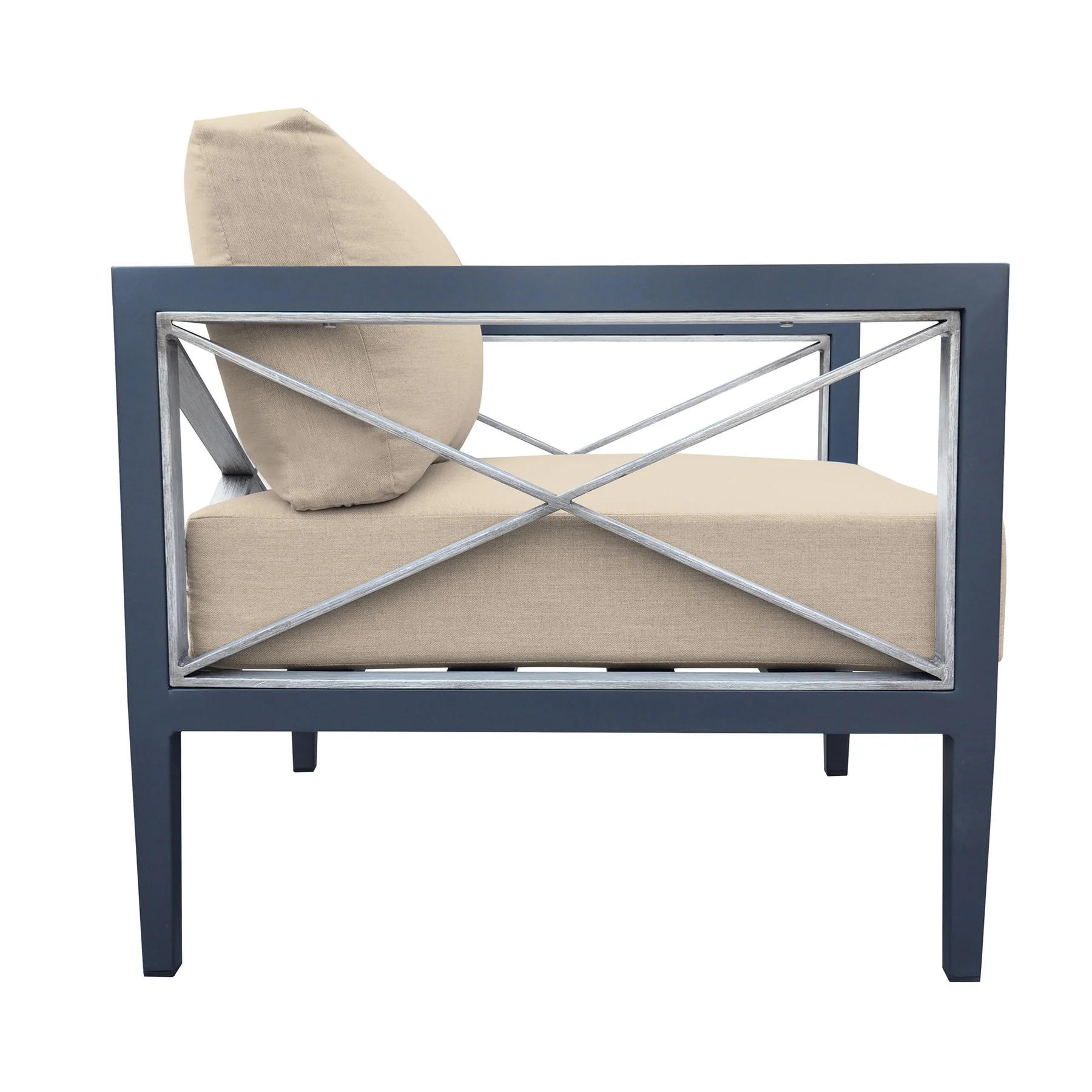 Sonoma Outdoor 4 piece Set in Dark Gray Finish and Taupe Cushions - Image 6