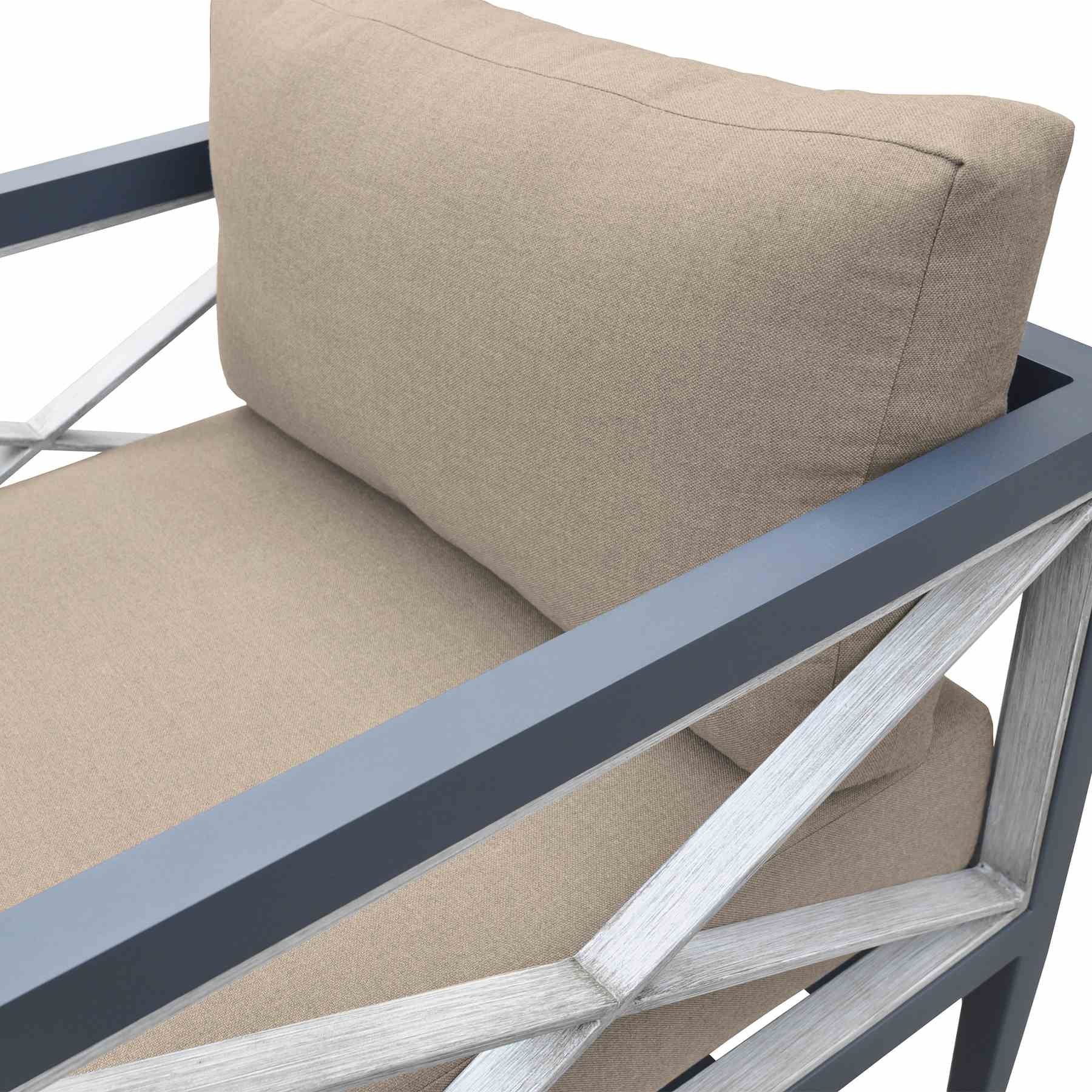 Sonoma Outdoor 4 piece Set in Dark Gray Finish and Taupe Cushions - Image 8