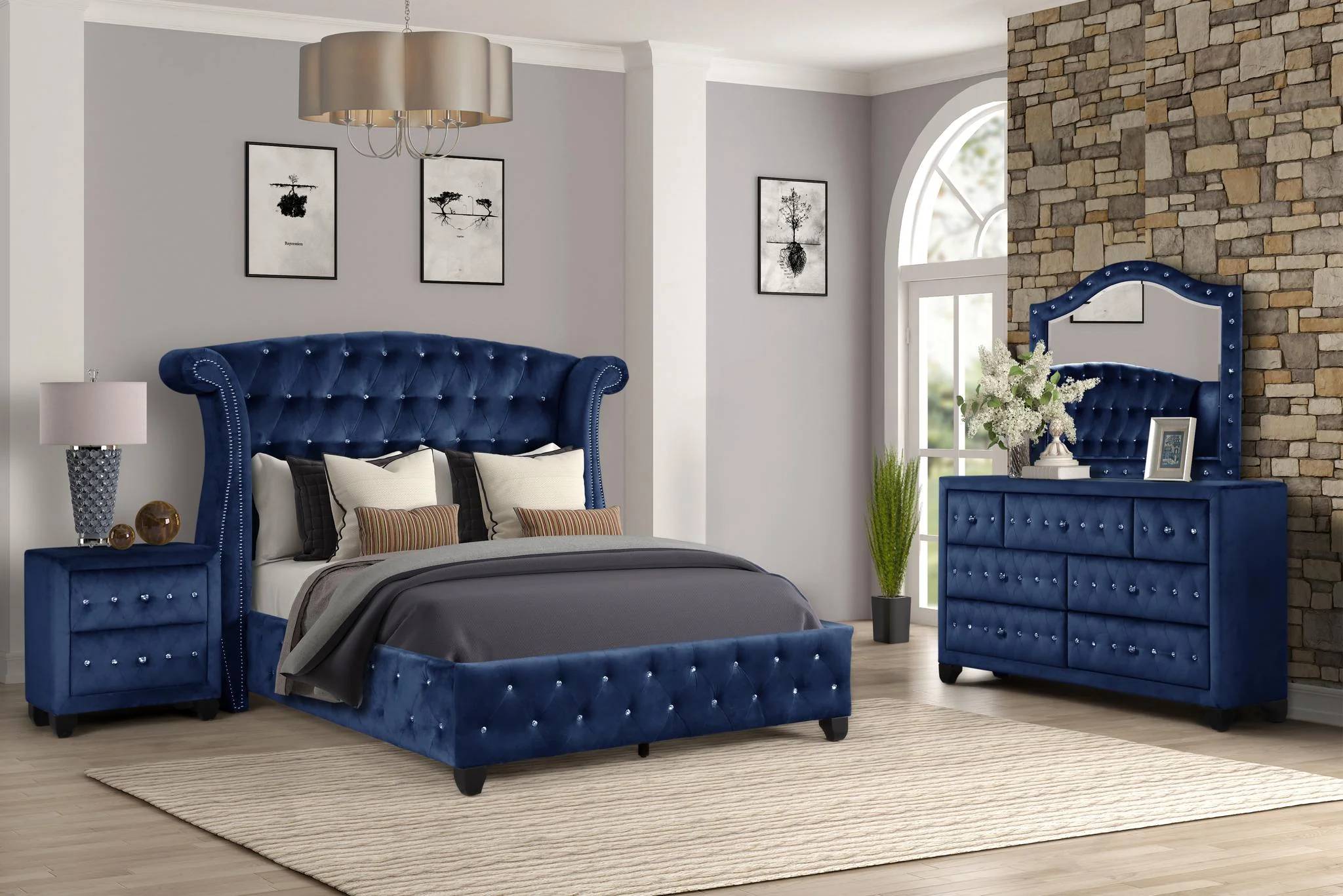 Sophia Full Bed 4 Blue - Image 17