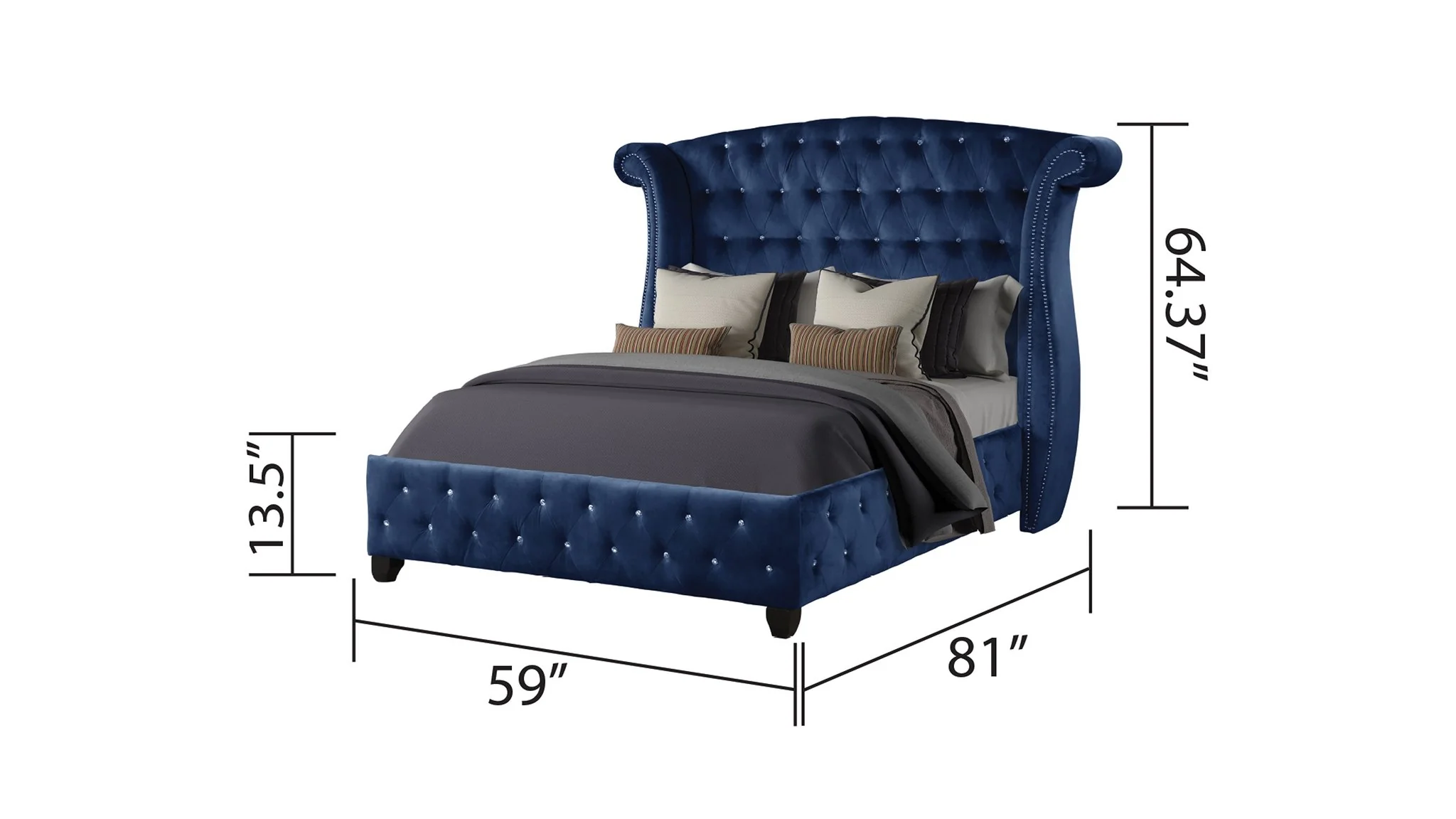 Sophia Full Bed 4 Blue - Image 5