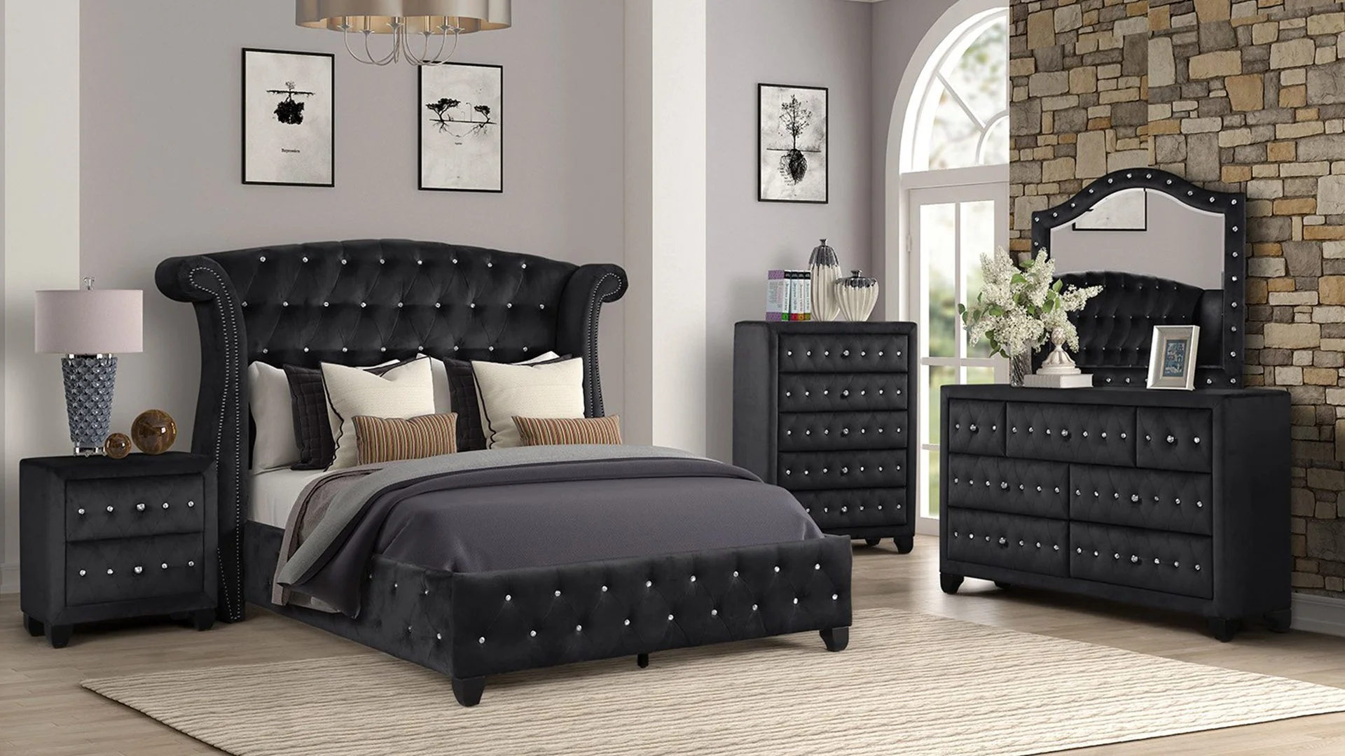 Sophia Full Bed 5 Black - Image 19