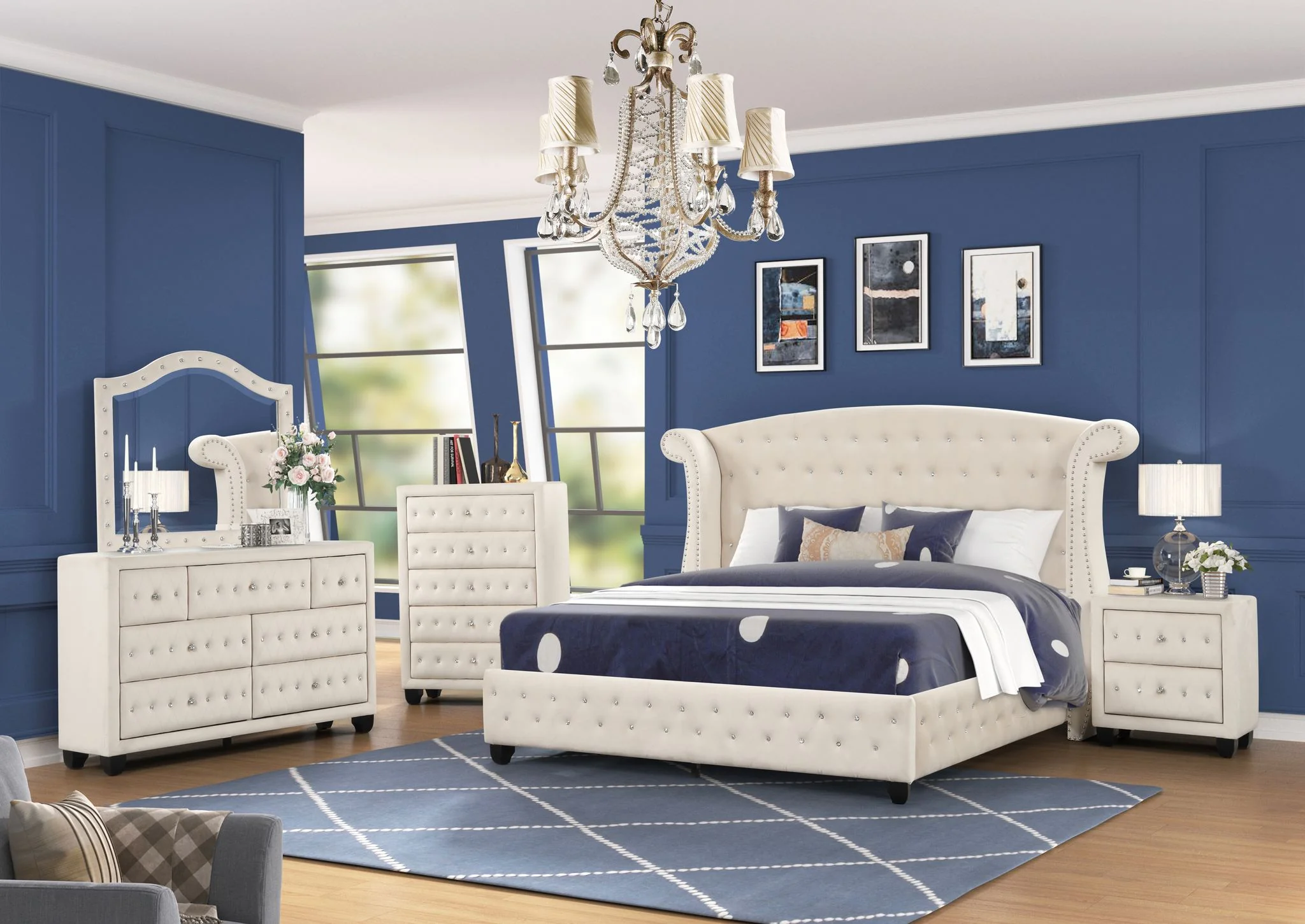 Sophia Full Bed 5 Cream - Image 17