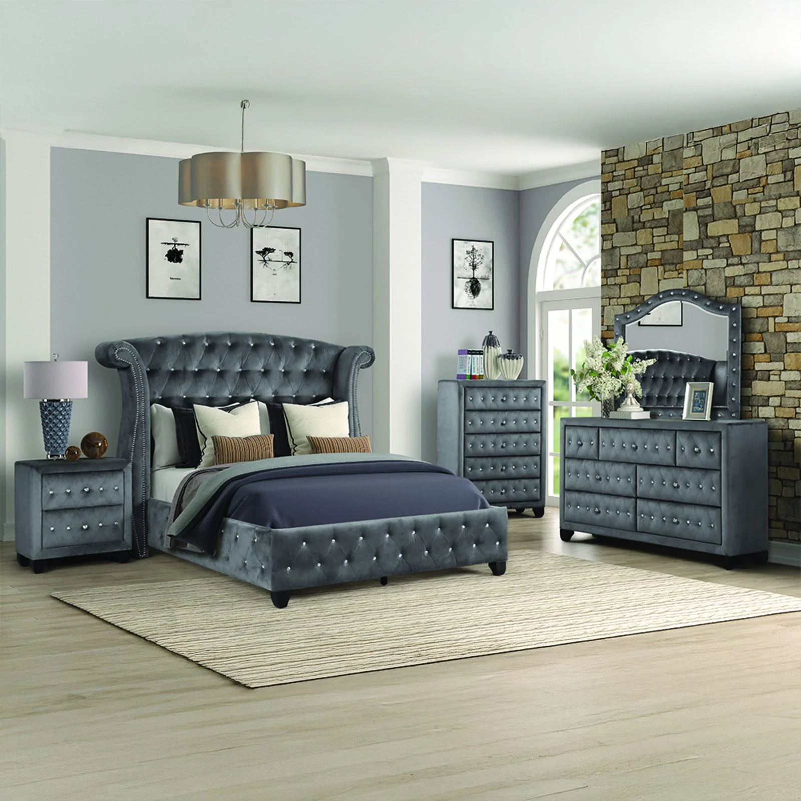 Sophia Full Bed 5 Grey - Image 20