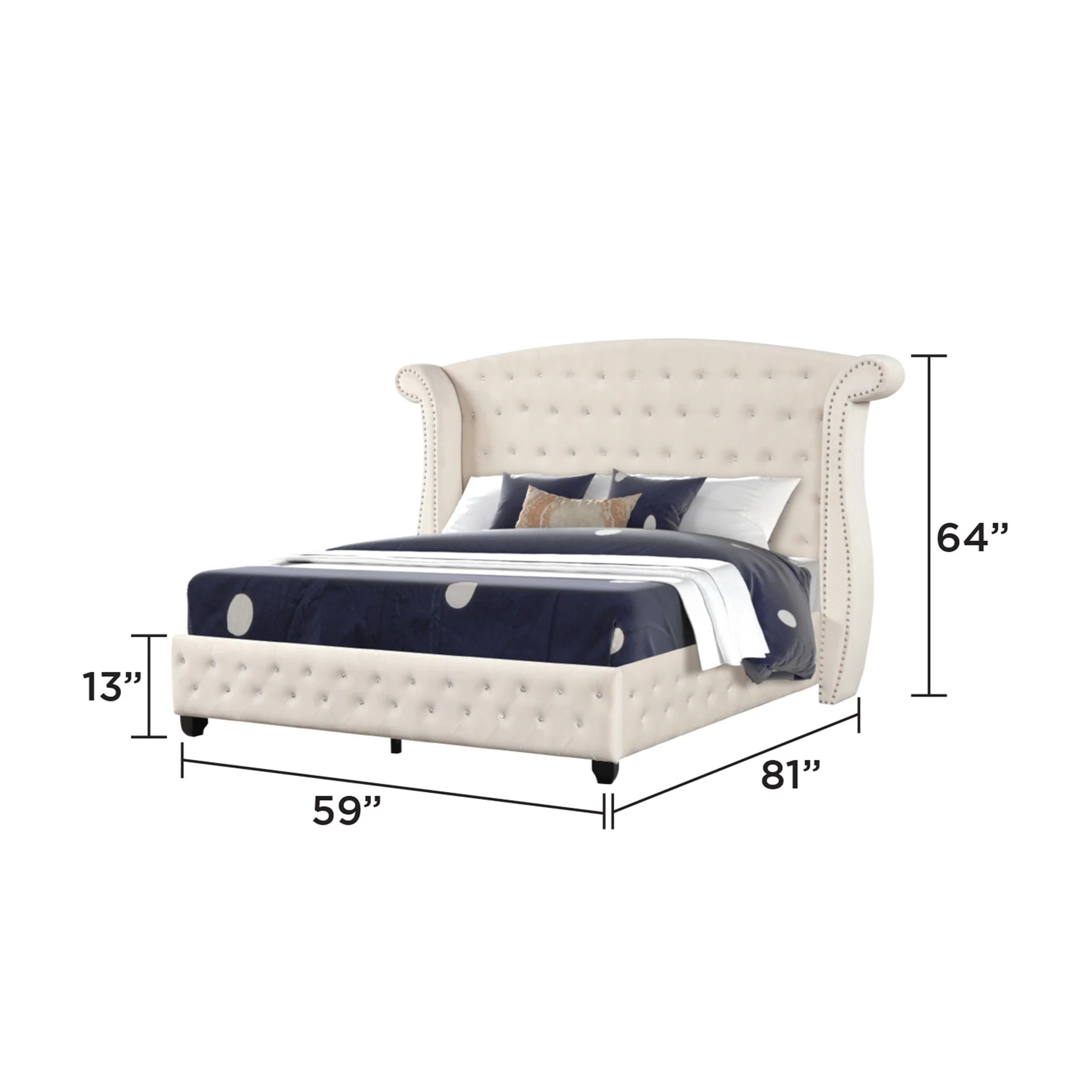Sophia Full Bed  Cream - Image 5