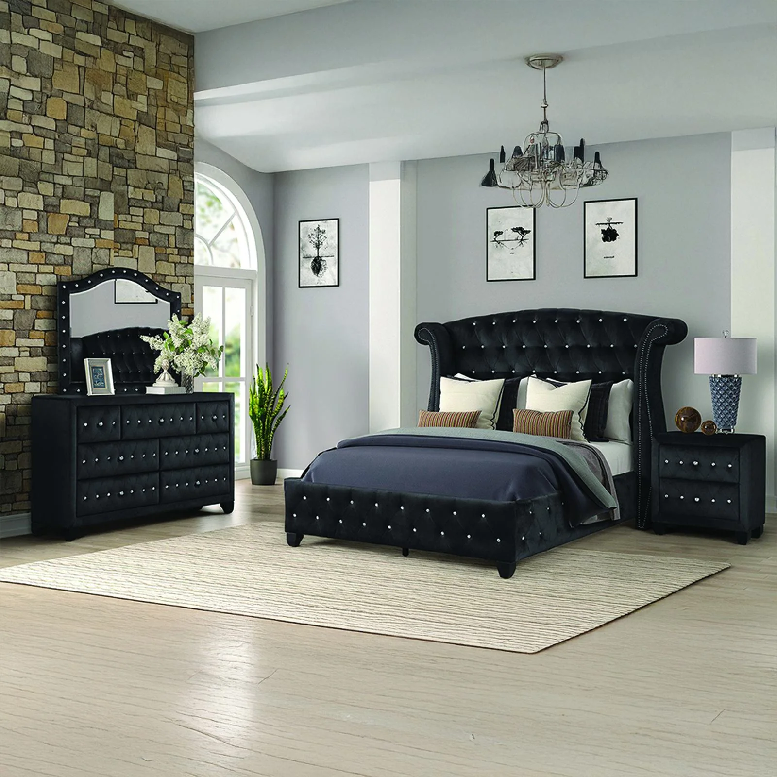 Sophia King Bed 4 Black - Image 16