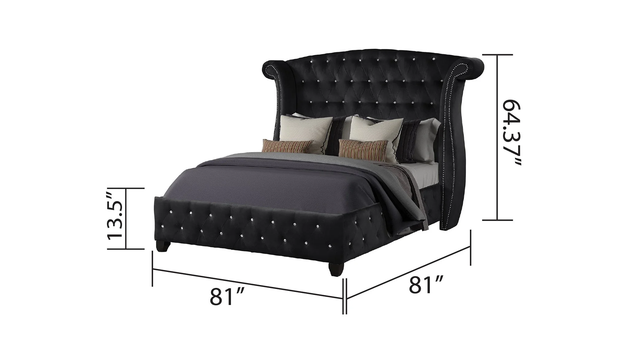 Sophia King Bed 4 Black - Image 4