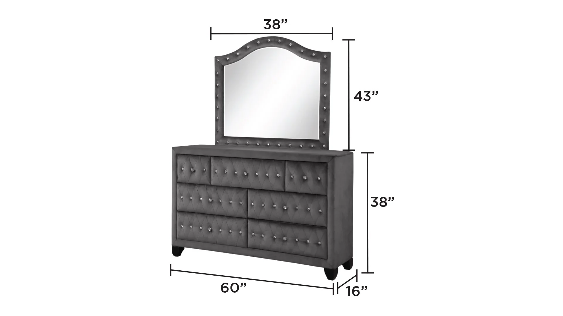 Sophia King Bed 5 Grey - Image 8