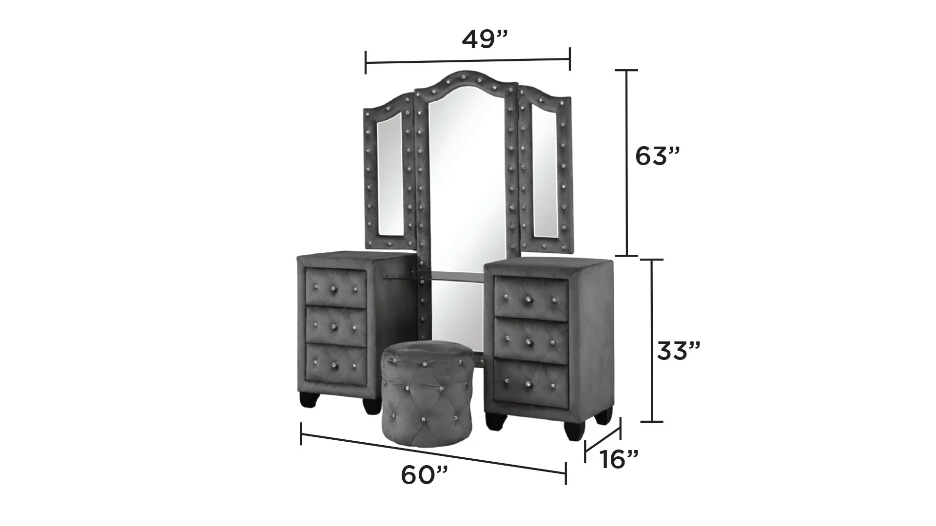 Sophia King Vanity 4 Grey - Image 7