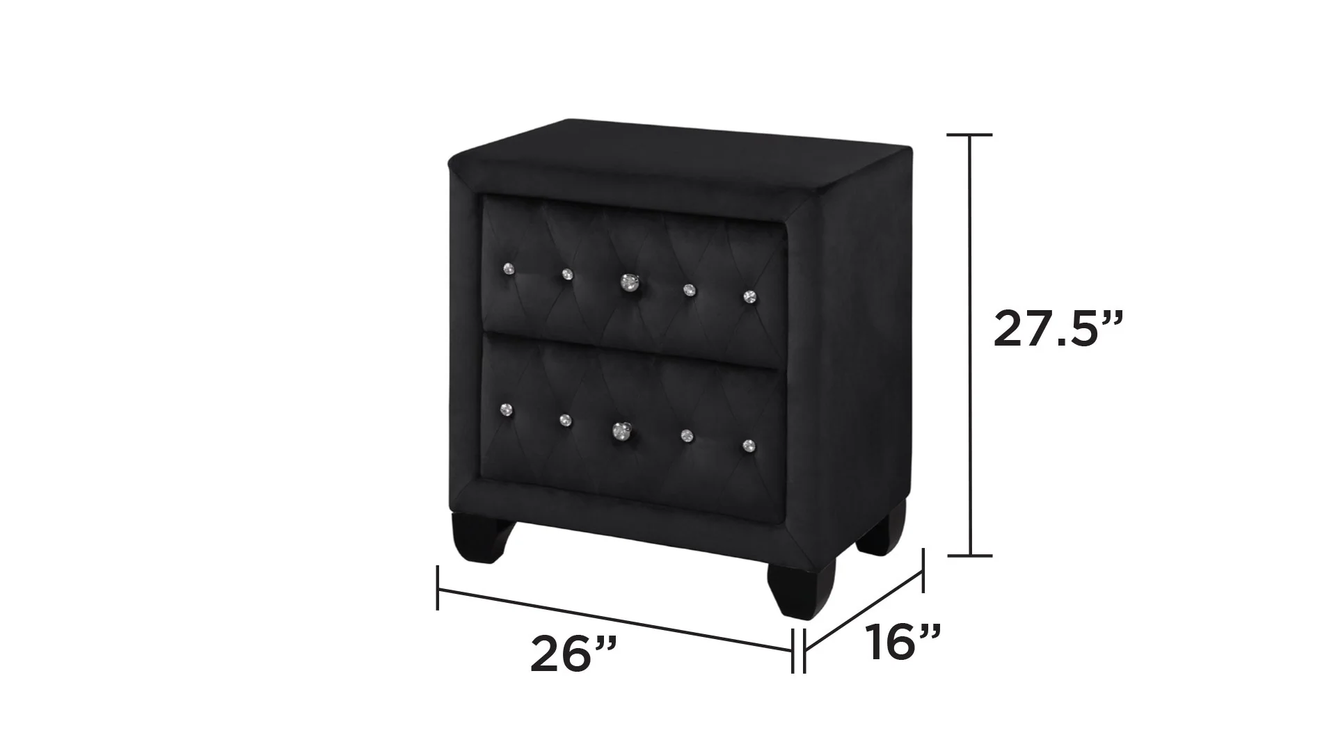 Sophia Nightstand Black - Image 2