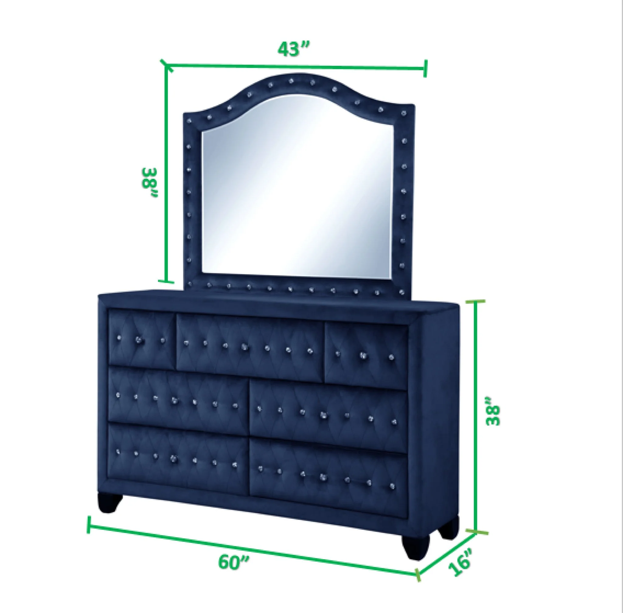 Sophia Queen Bed 4 Blue - Image 8